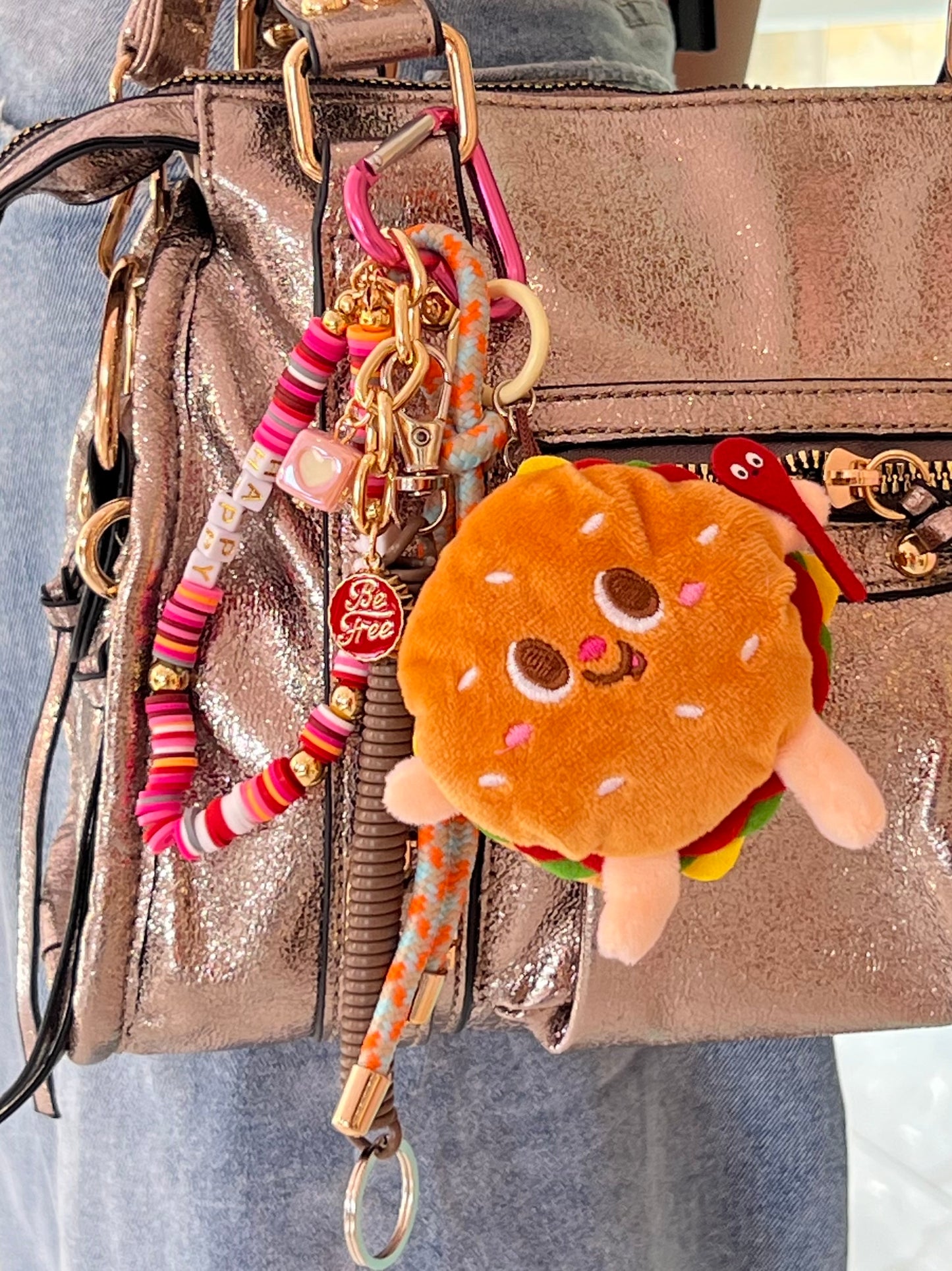 Bijoux de sacs /porte-clés Colorés – Milemila modèle burger