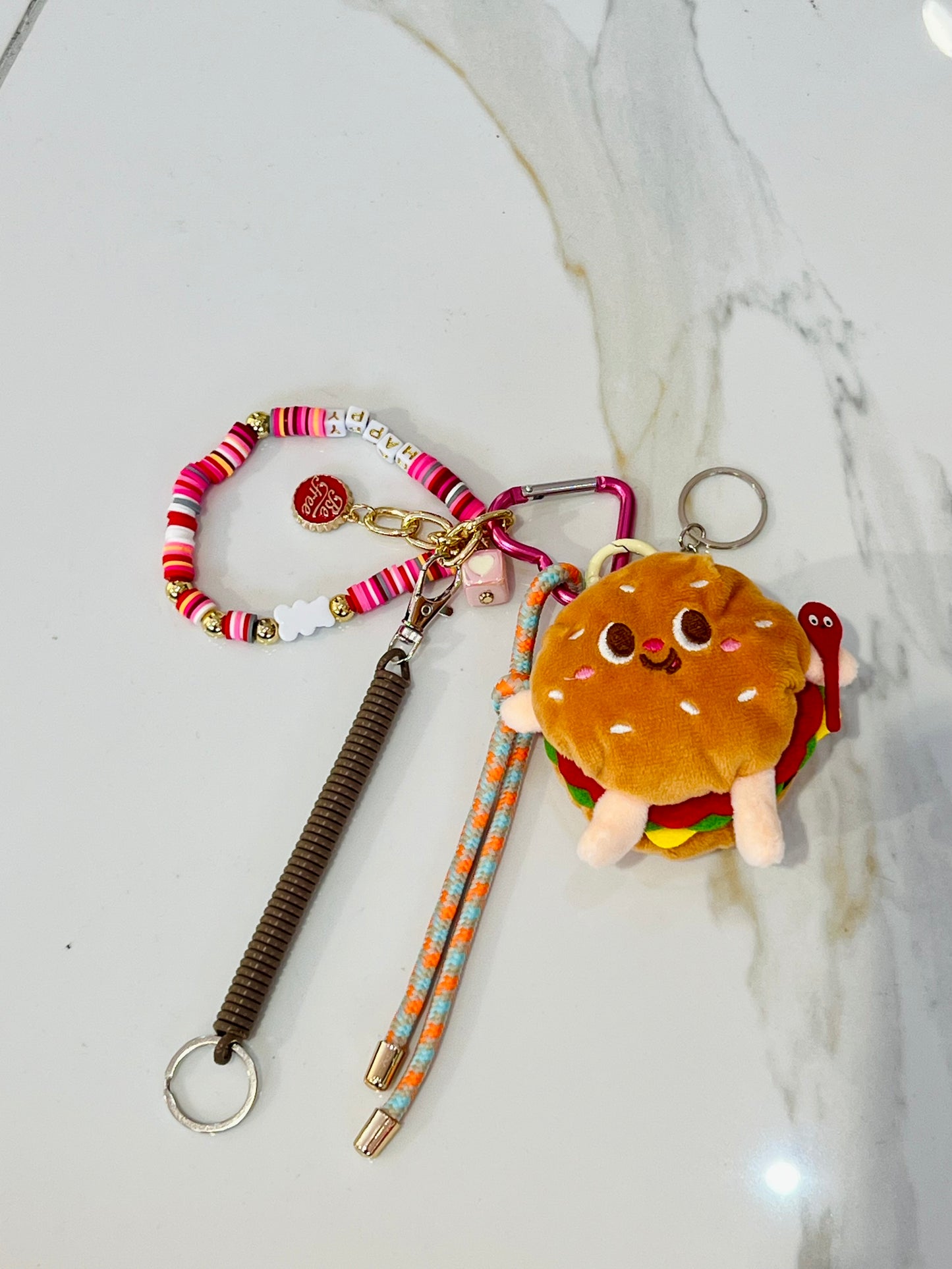 Bijoux de sacs /porte-clés Colorés – Milemila modèle burger