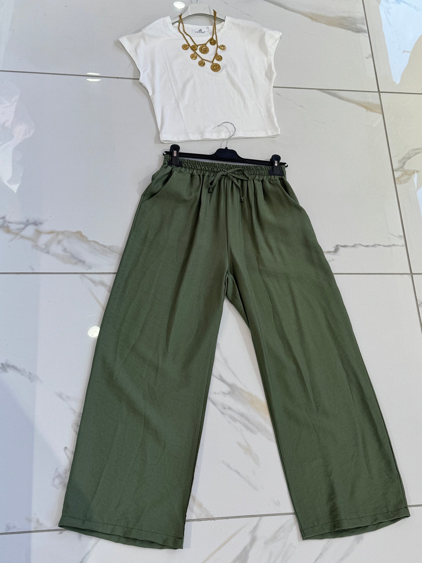 Pantalon fluide italien – kaki