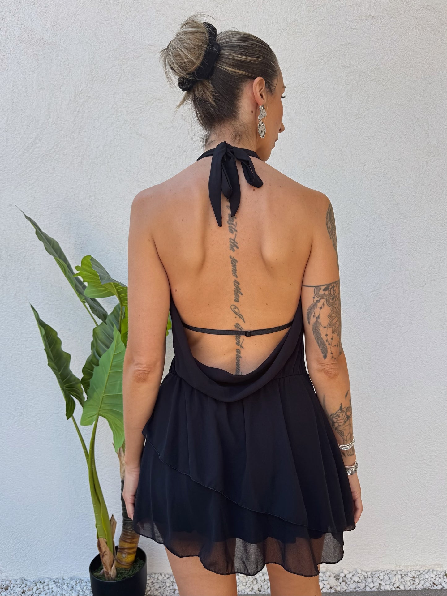 Robe Fluide Col Bénitier –noire