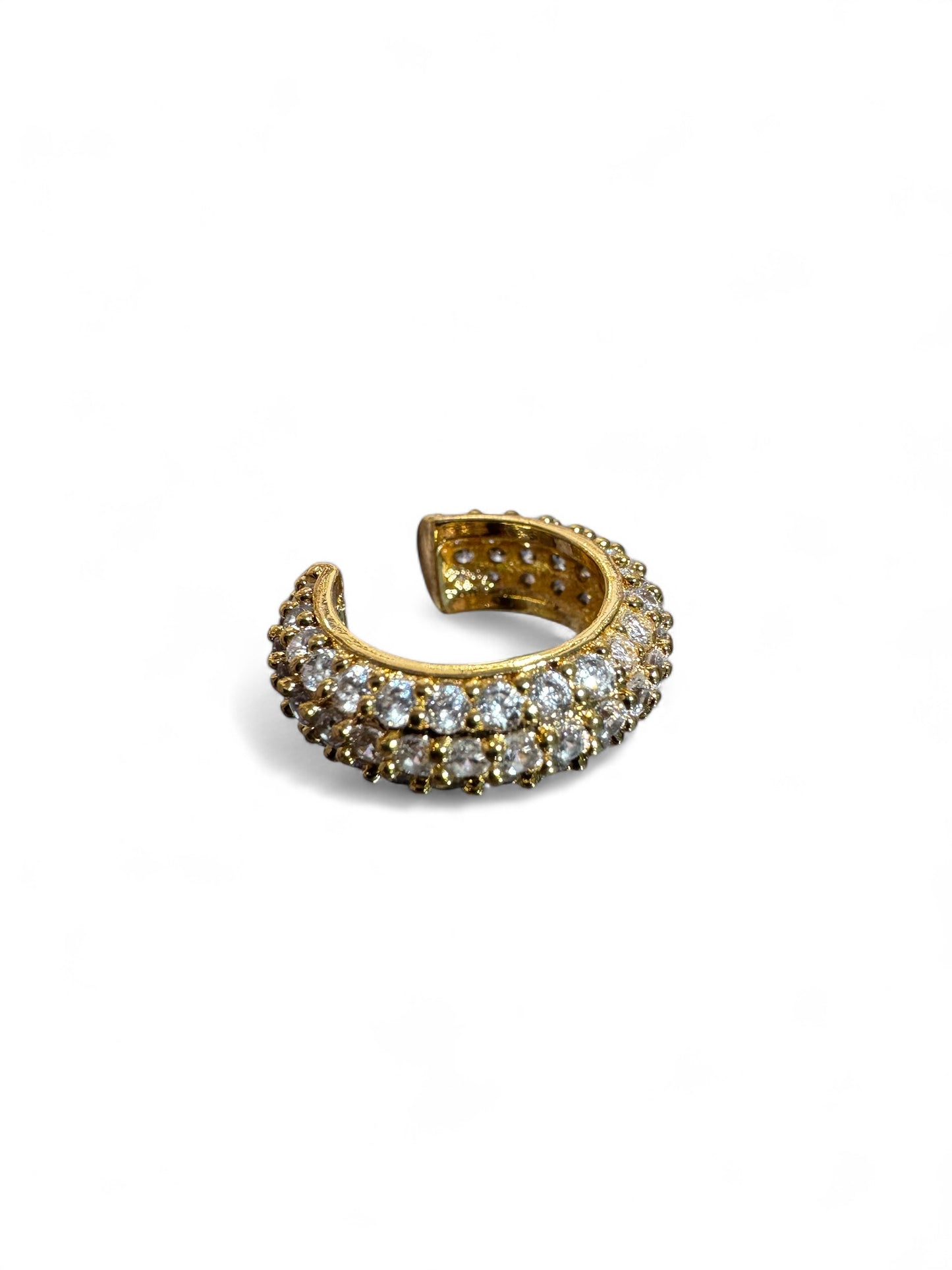 Bague d’oreille ronde strass coloris or