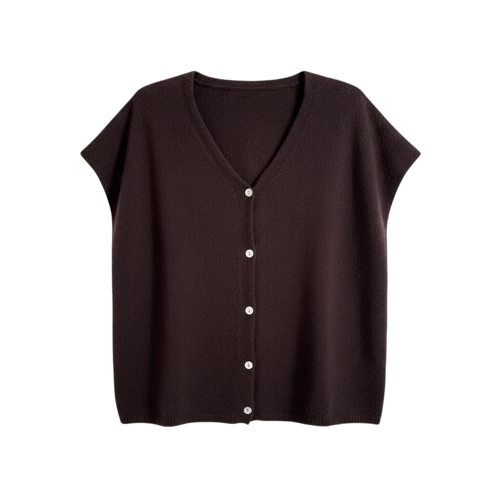 Gilet en maille sans manches – Loose & réversible chocolat