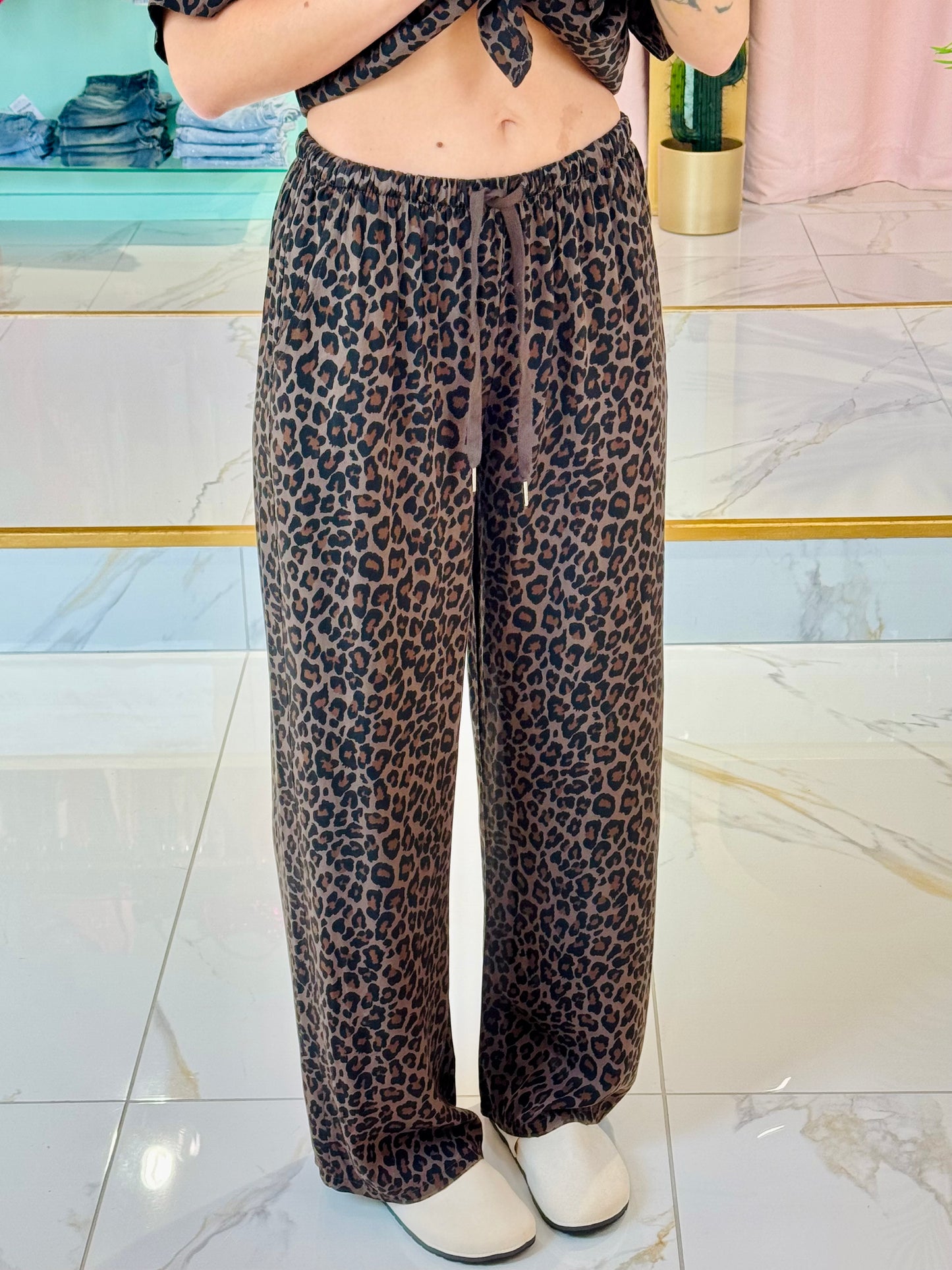 Pantalon ample léopard