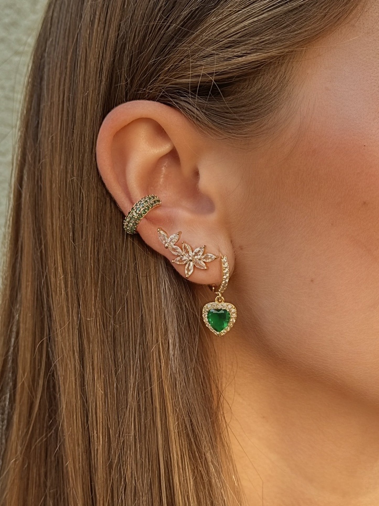 BAGUE D’OREILLE RAINBOW VERTE