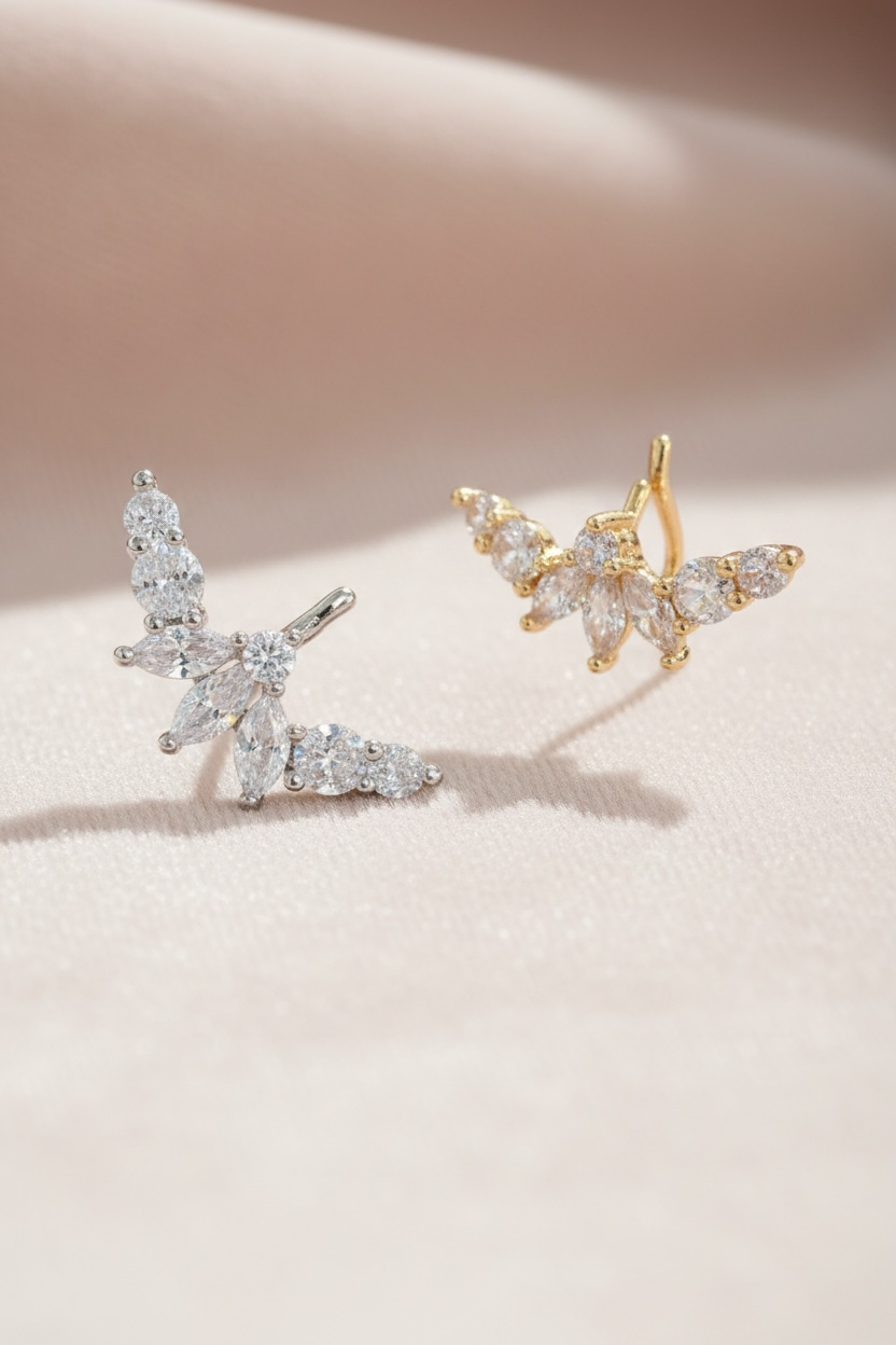 Bague d’oreille / faux piercing barre strass starlight