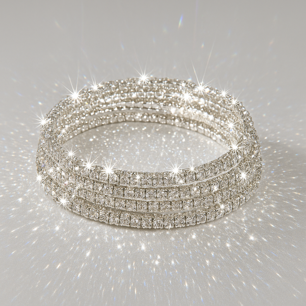 Bracelet strass ultra brillant ( lot de 6) coloris argent