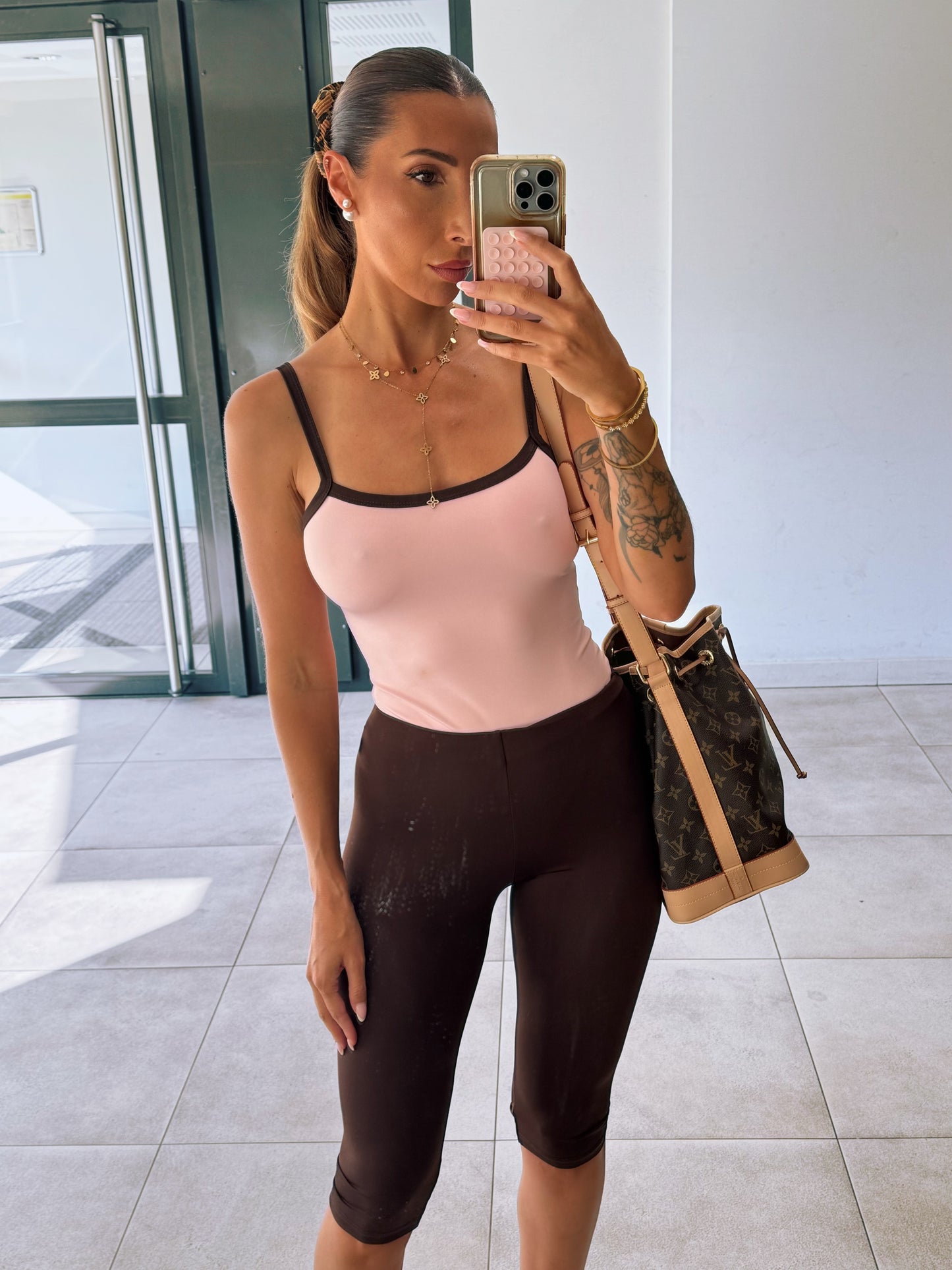 Pantalon Capri stretch chocolat