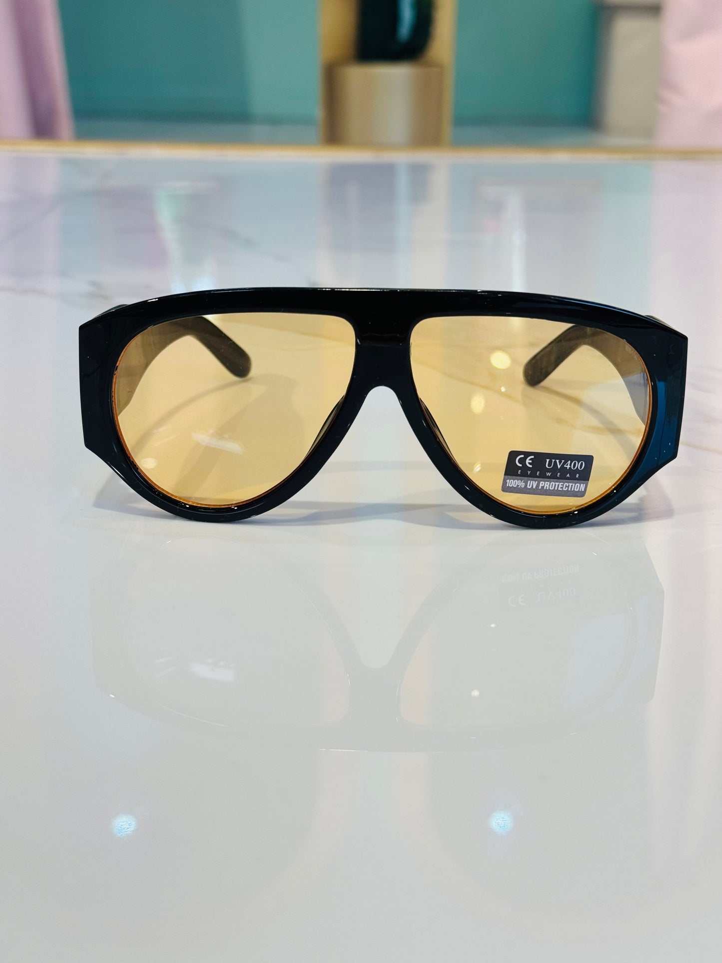 Lunette Isa noire verre jaune