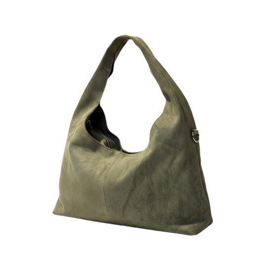 Sac besace façon nubuck kaki