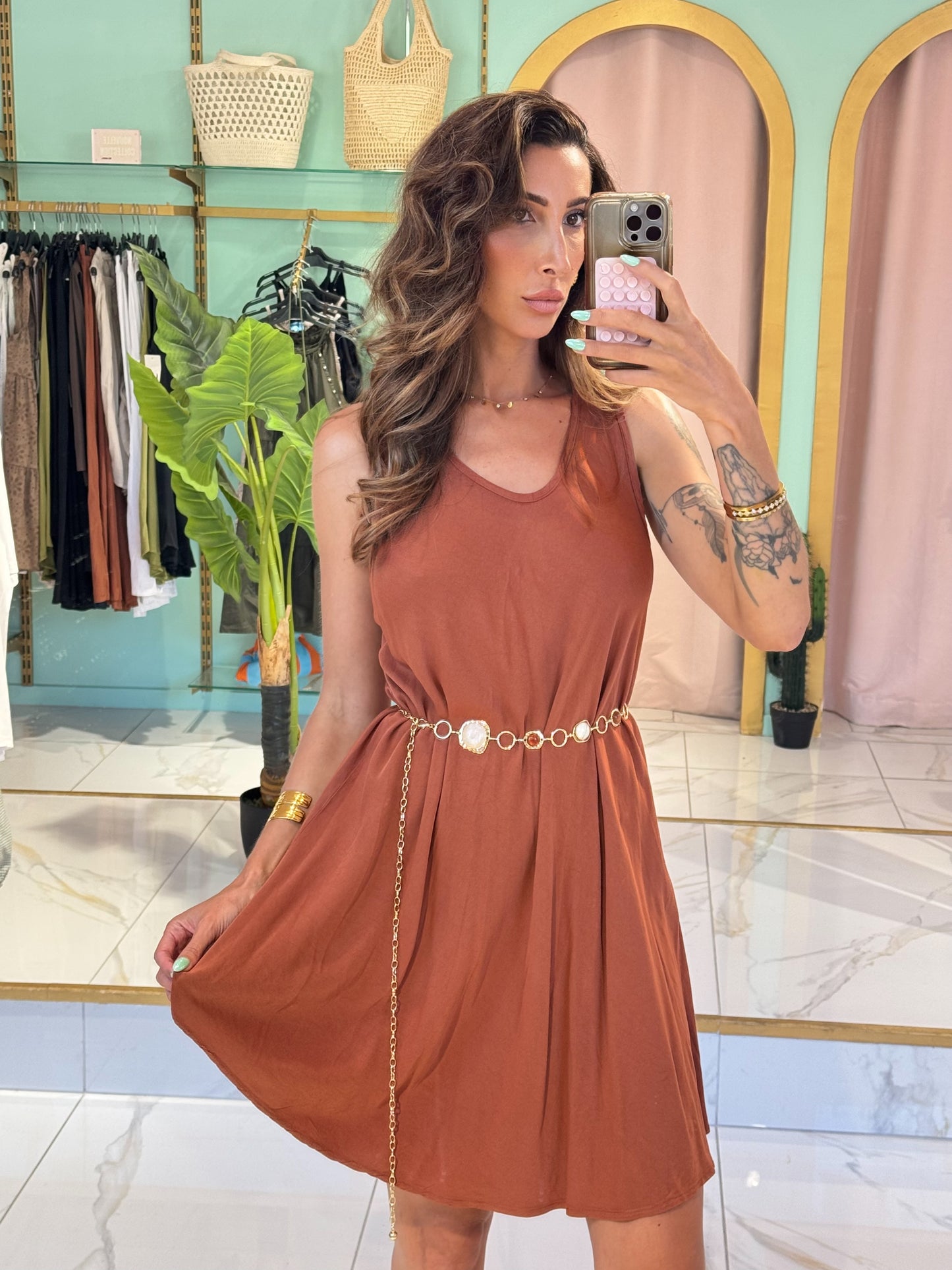 Robe canicule -terracota
