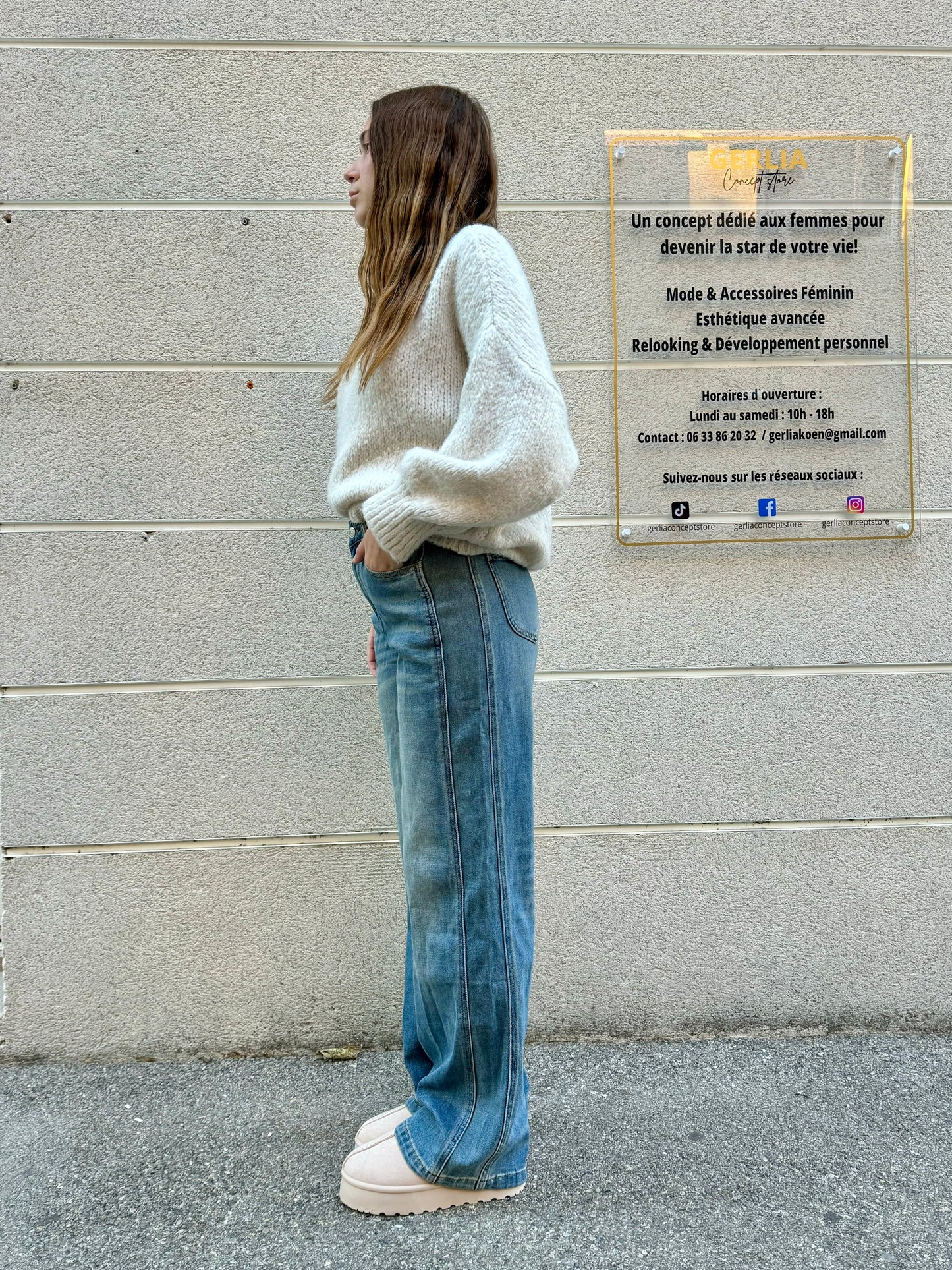 Jean Wide Leg Taille Haute Bleu - Marivy