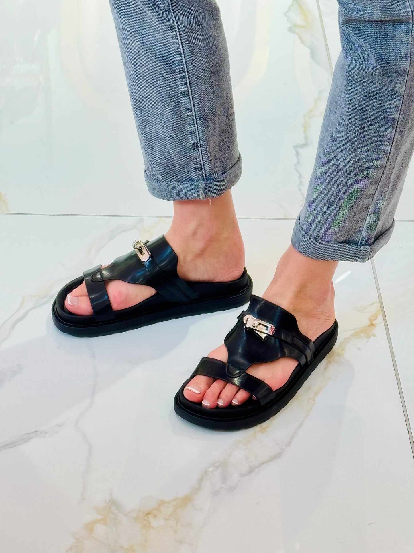 Sandales dupe H Noir