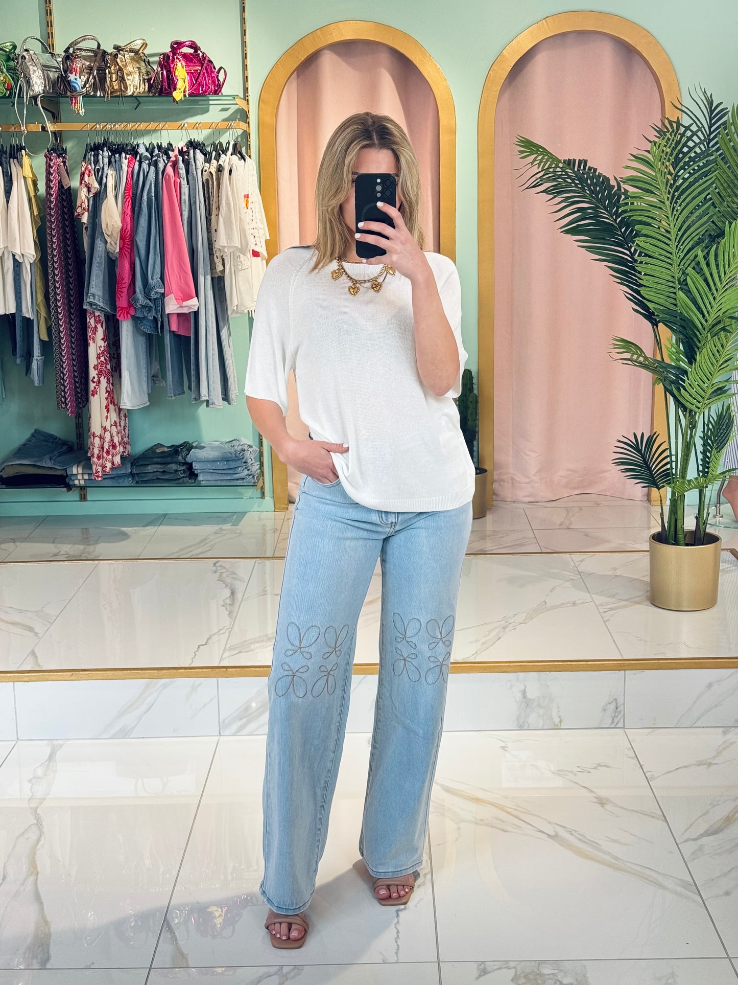 Top en maille fluide – confort & basique coloris blanc