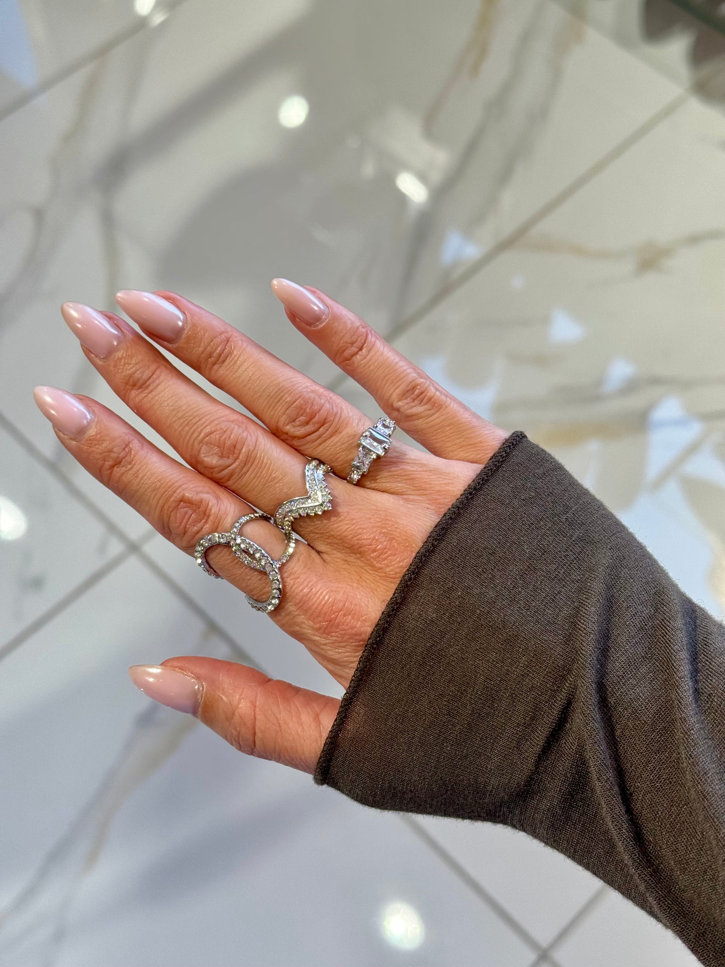 Bague strass Dupe croisée coloris argent