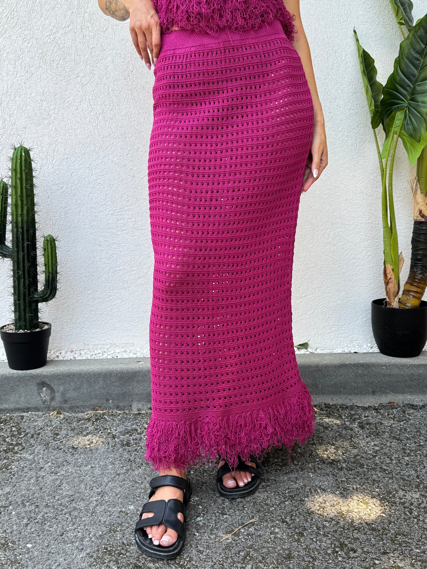Ensemble Frangé Fuchsia