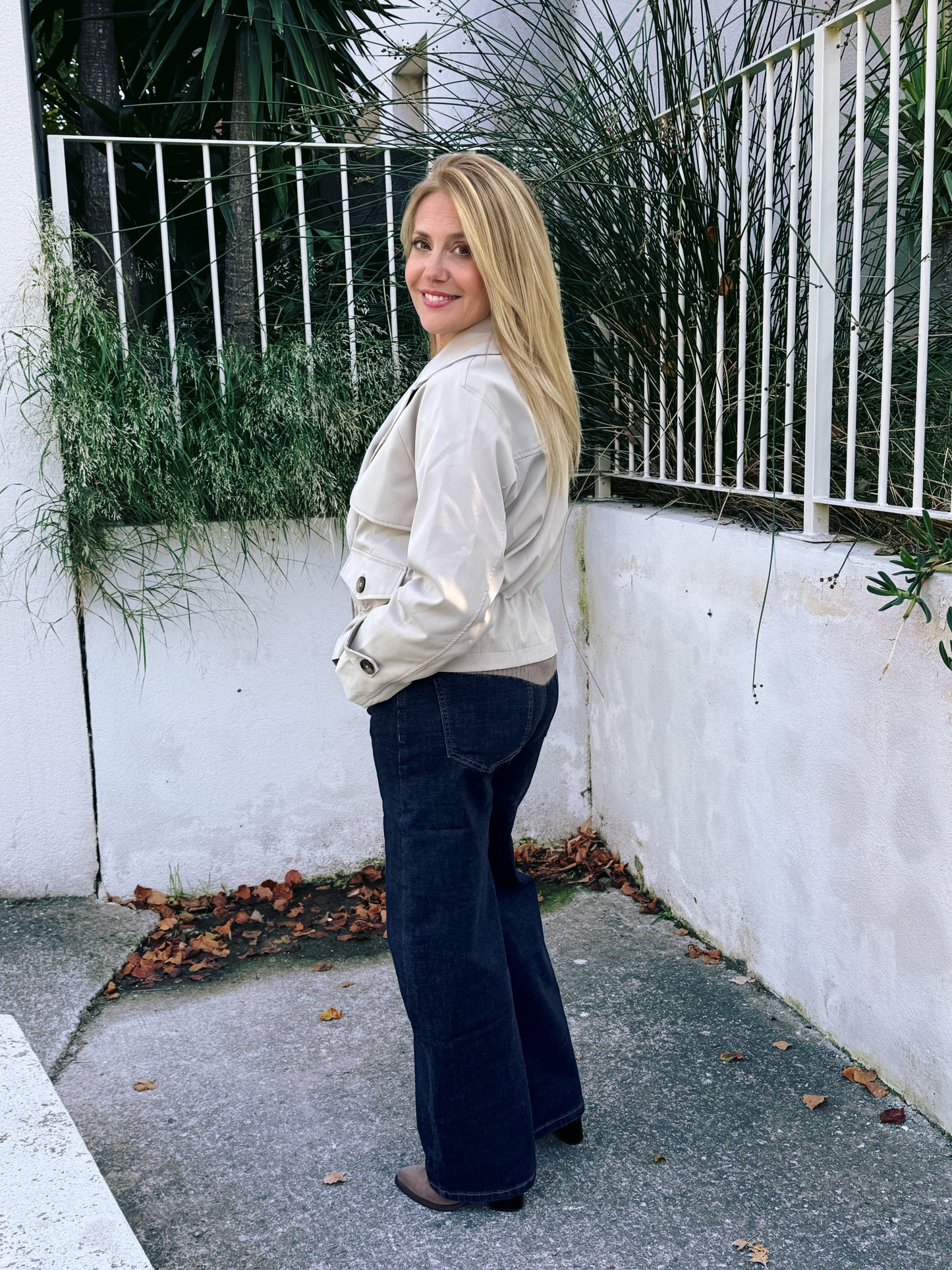 Trench Court Oversize avec Cordon Ajustable beige