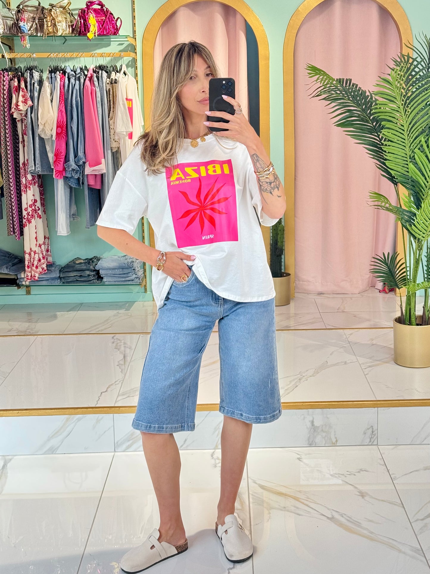 T-shirt imprimé Ibiza rose