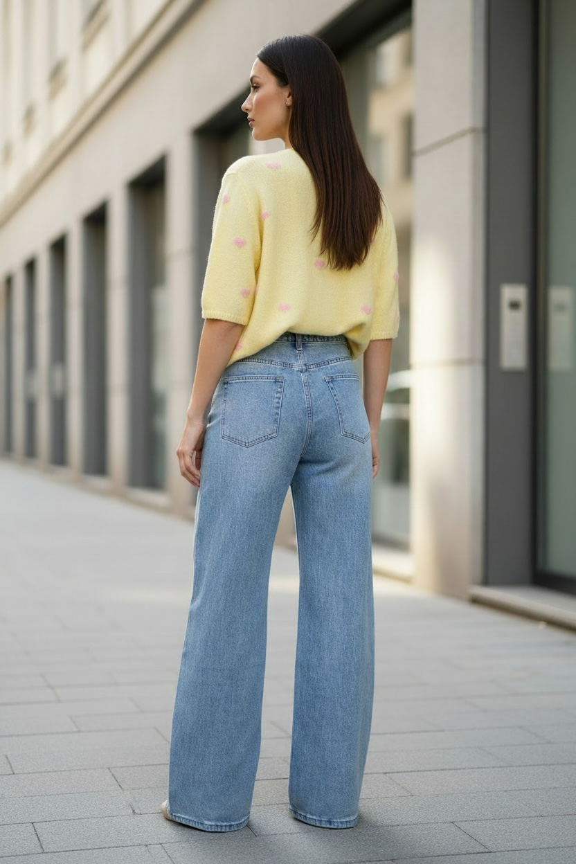 Jean asymétrique baloon baggy bleu