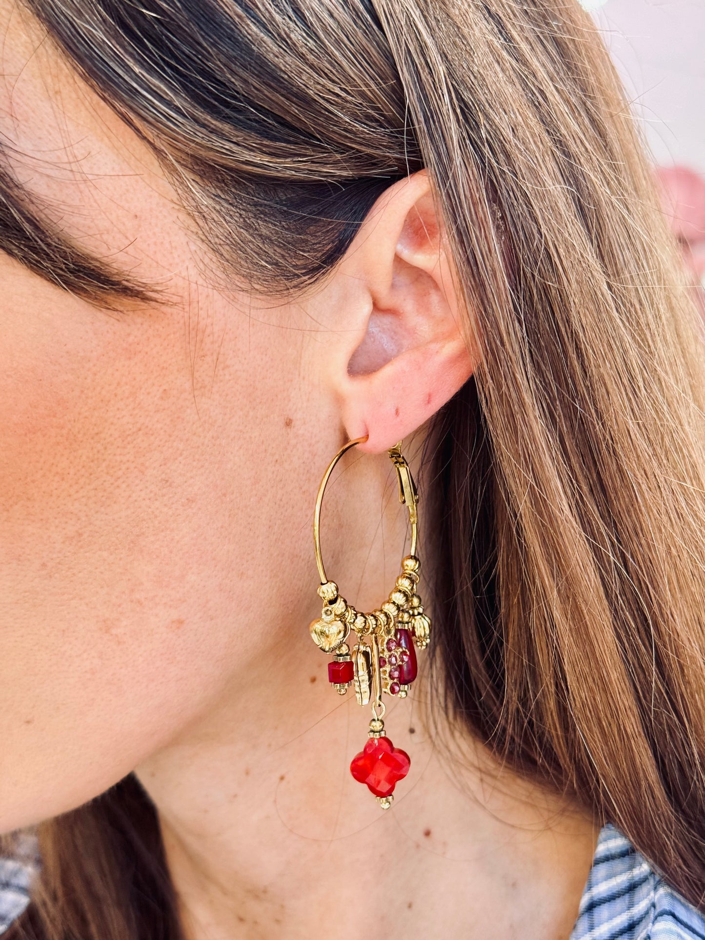 Créole pendentifs bordeaux believe