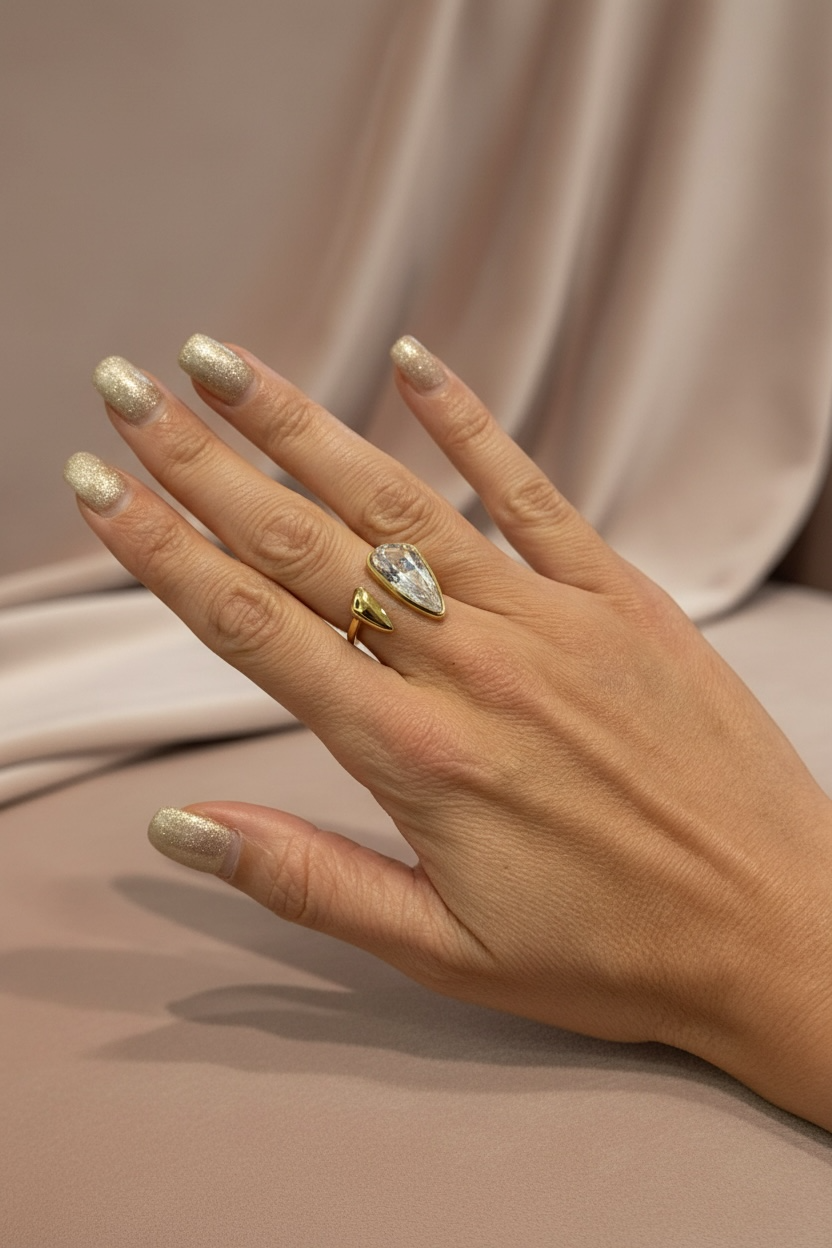 Bague duo pierre de strass Stella