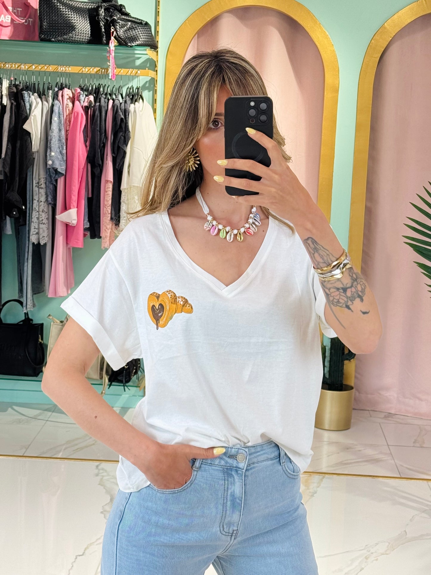 T-shirt « Croissant » - Blanc