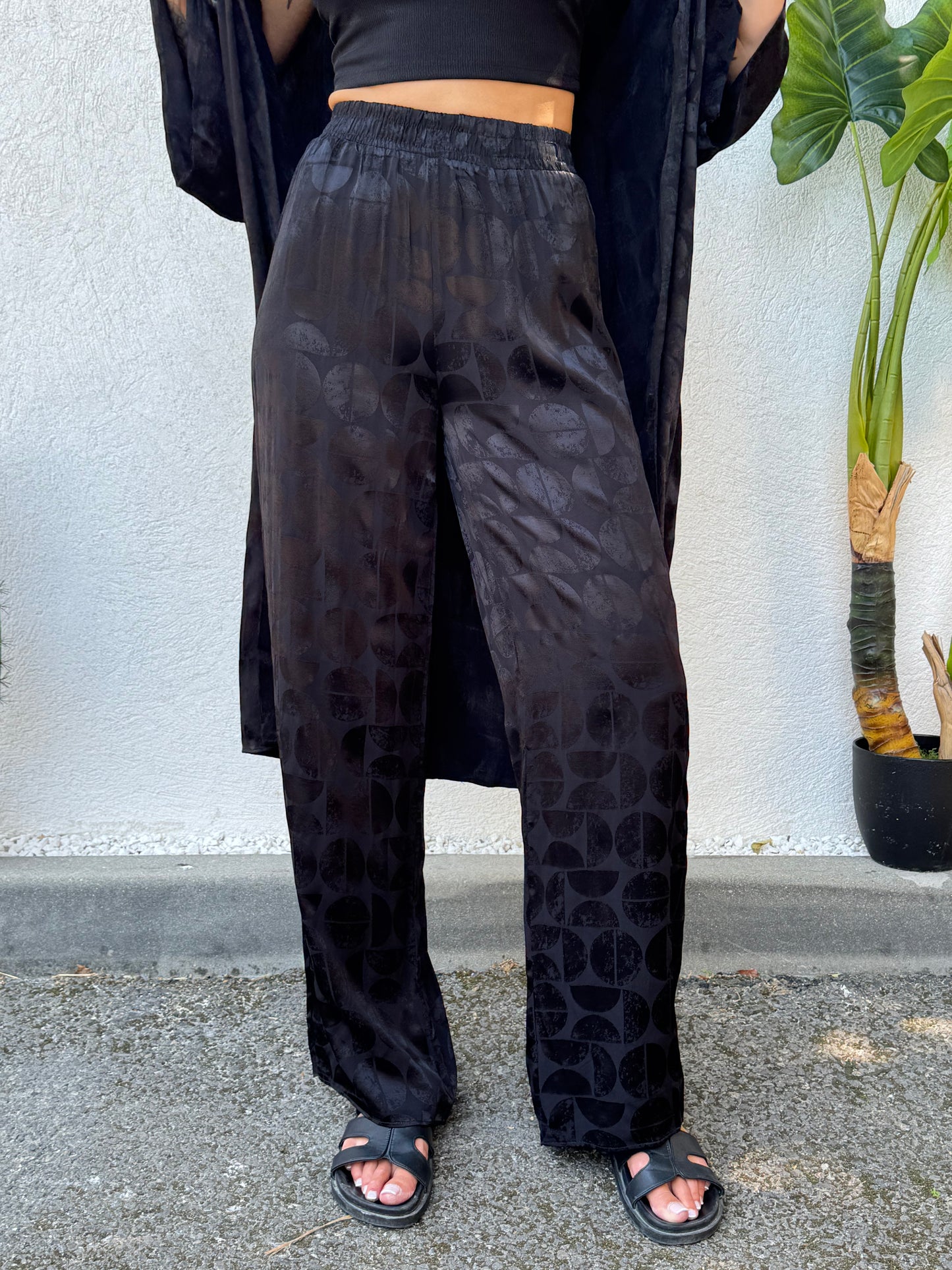 Ensemble kimono satiné noir
