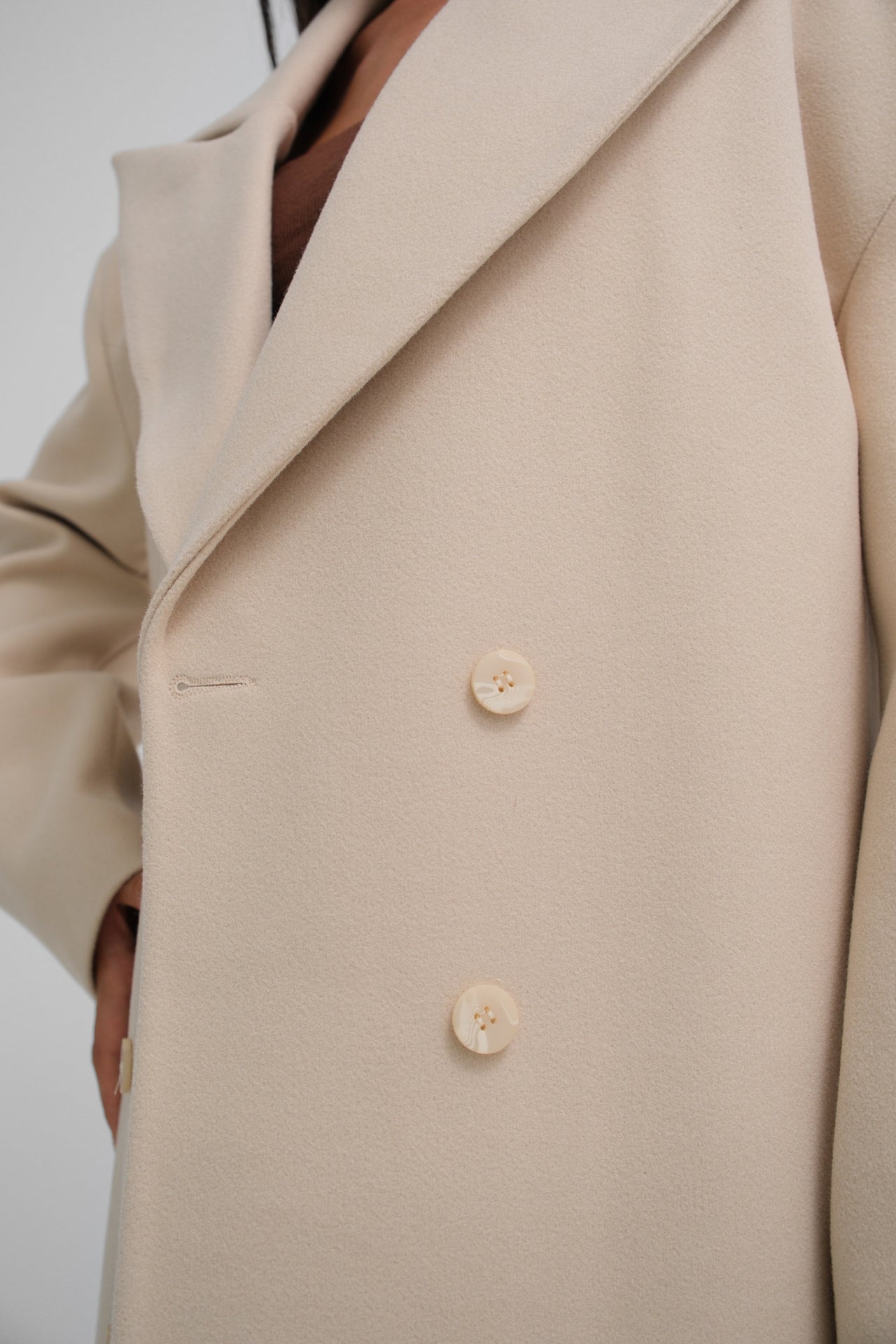 Manteau long structuré dupe beige