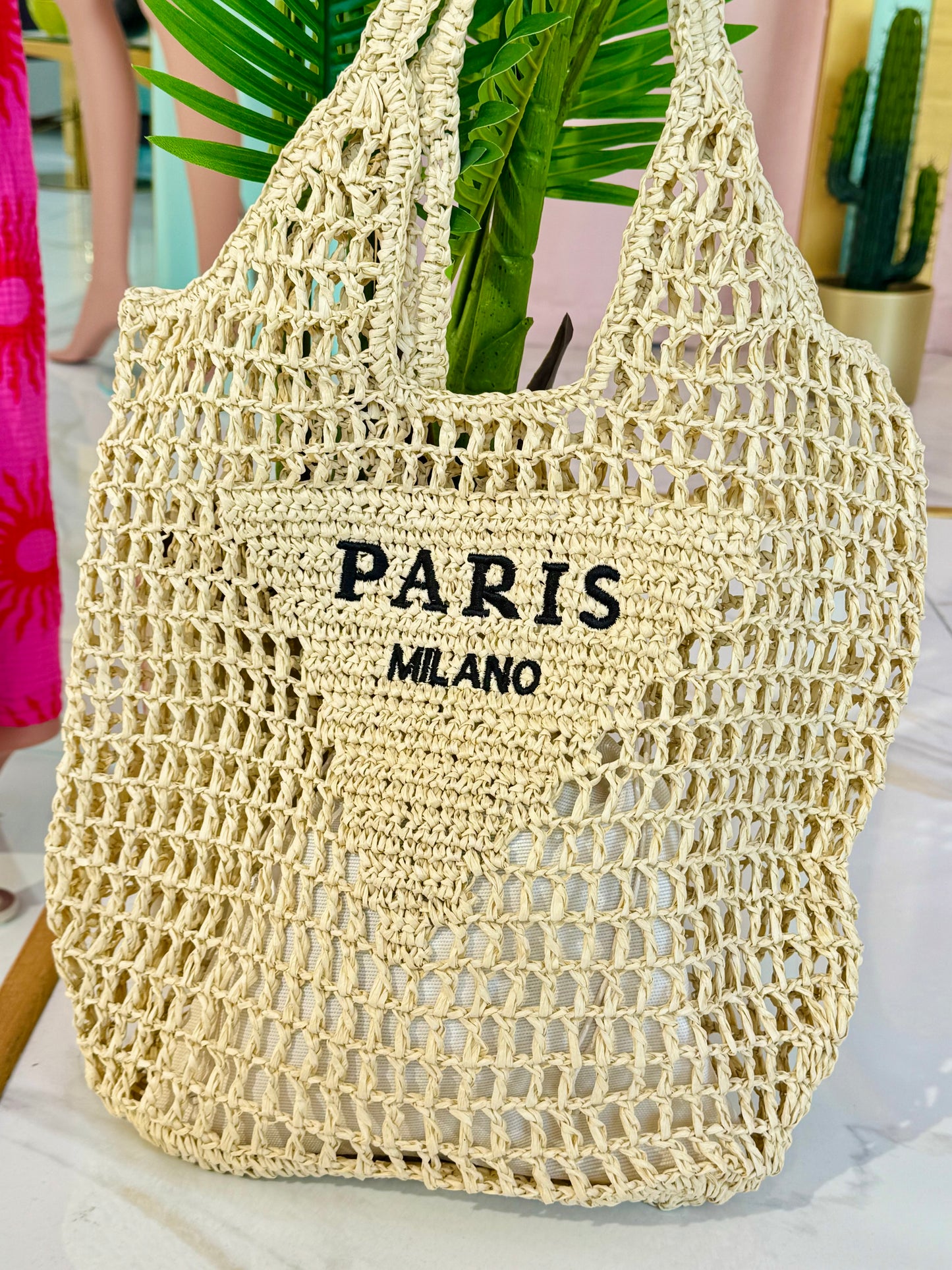 Sac d’été façon jute – Paris Milano beige
