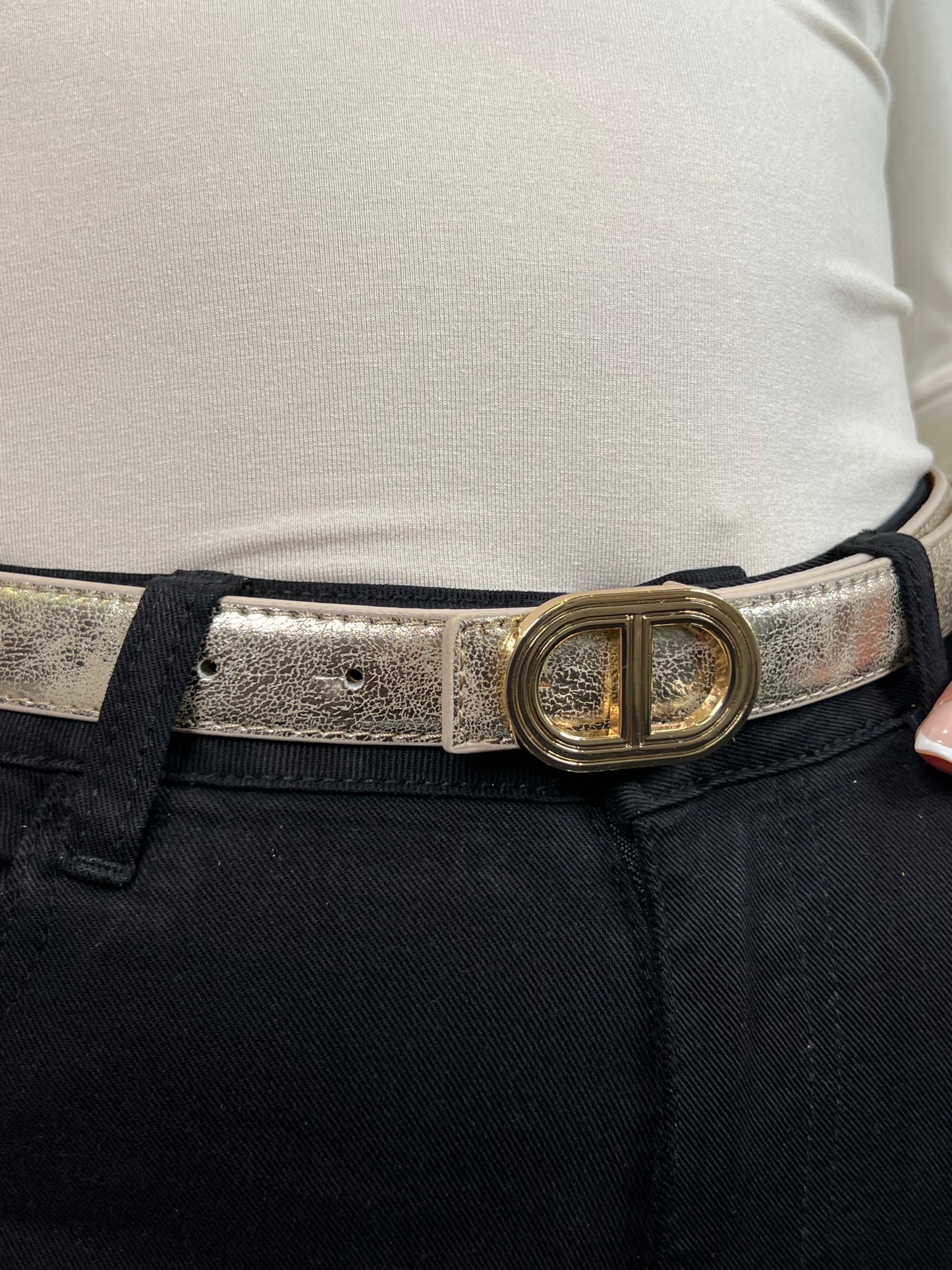 Ceinture DD beige doré