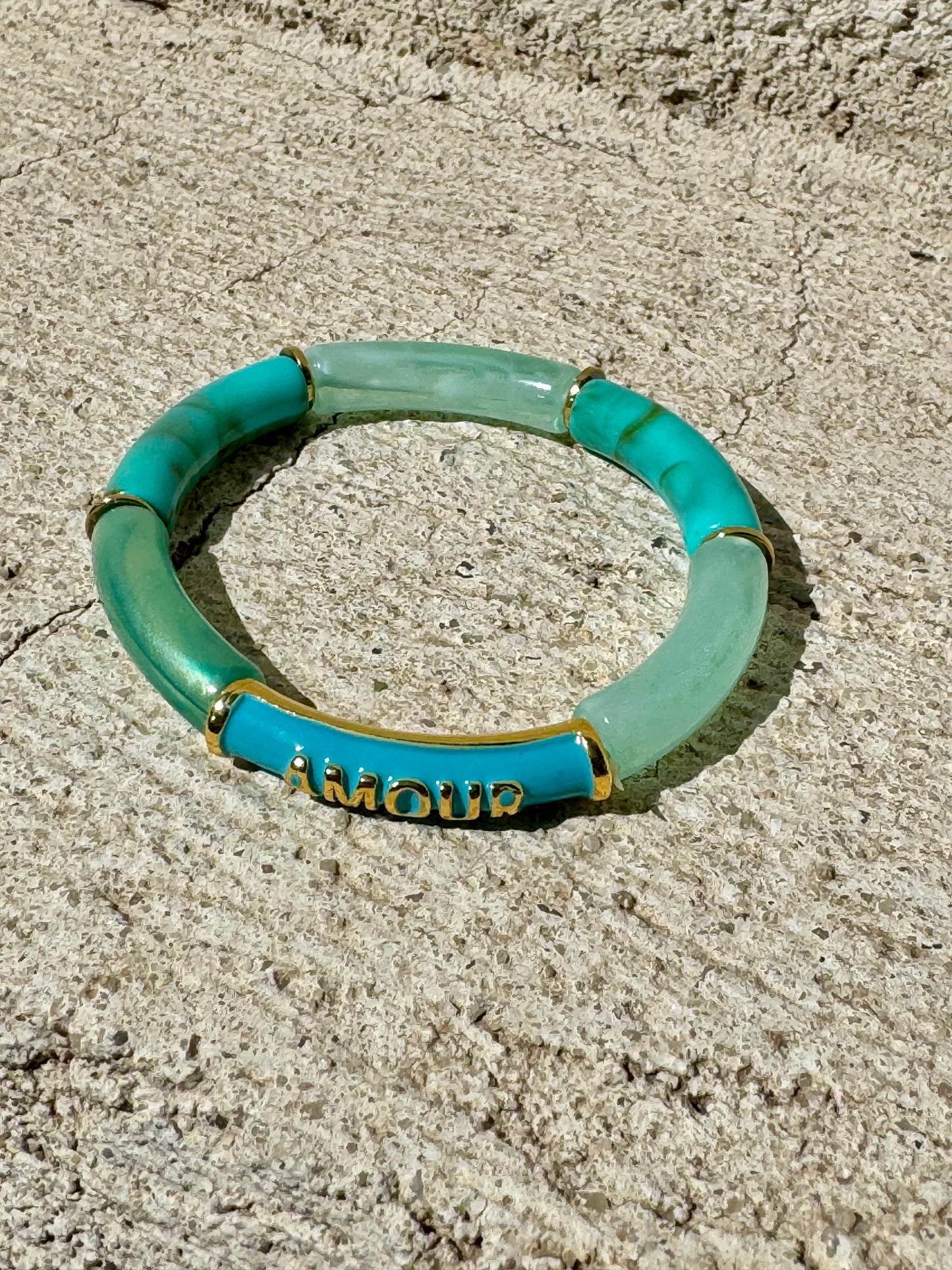 Bracelet résine amour turquoise