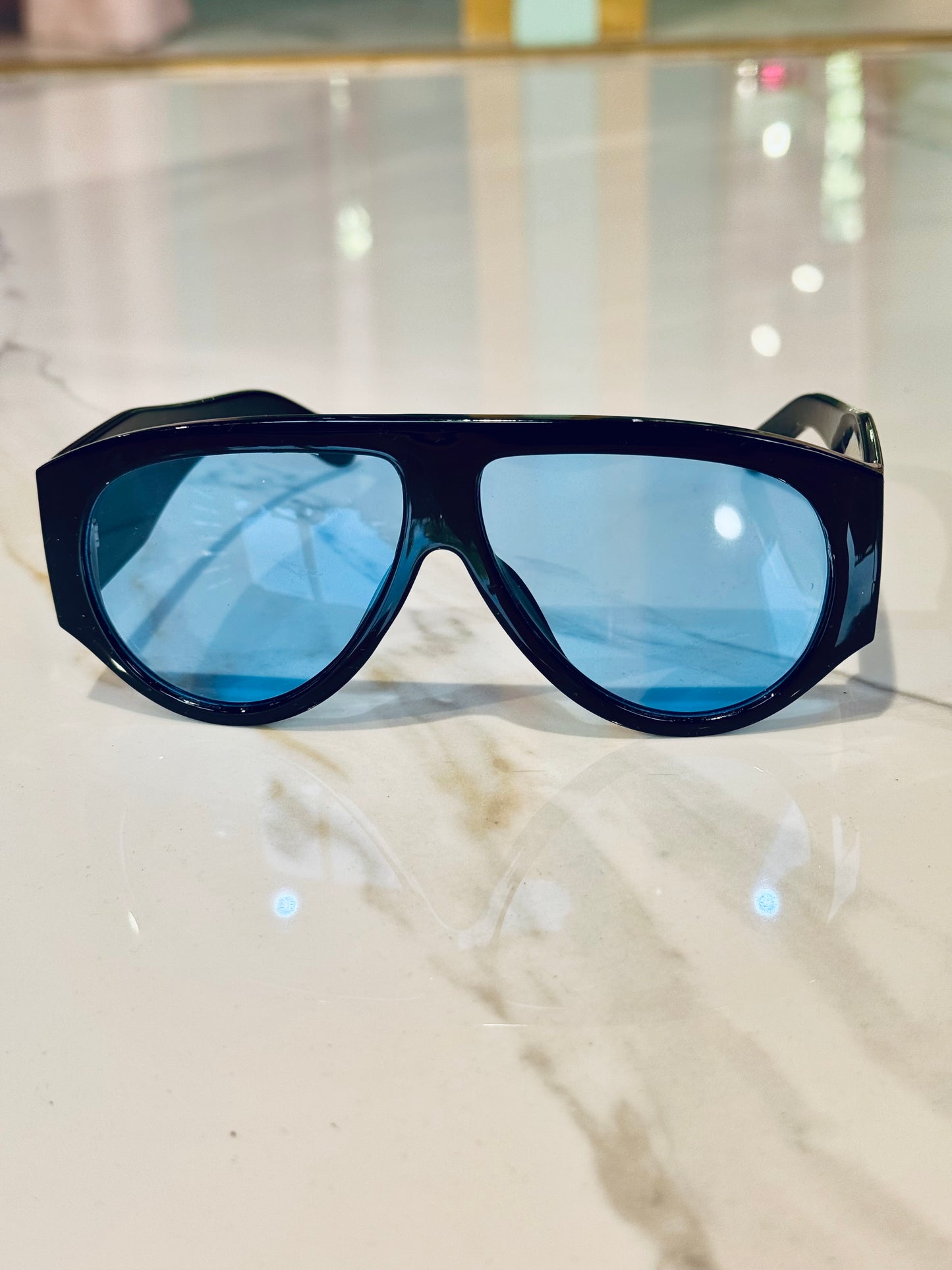Lunette Isa noire verre bleu