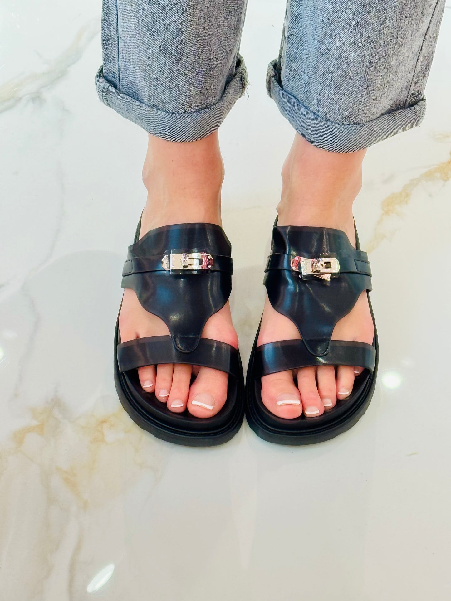 Sandales dupe H Noir