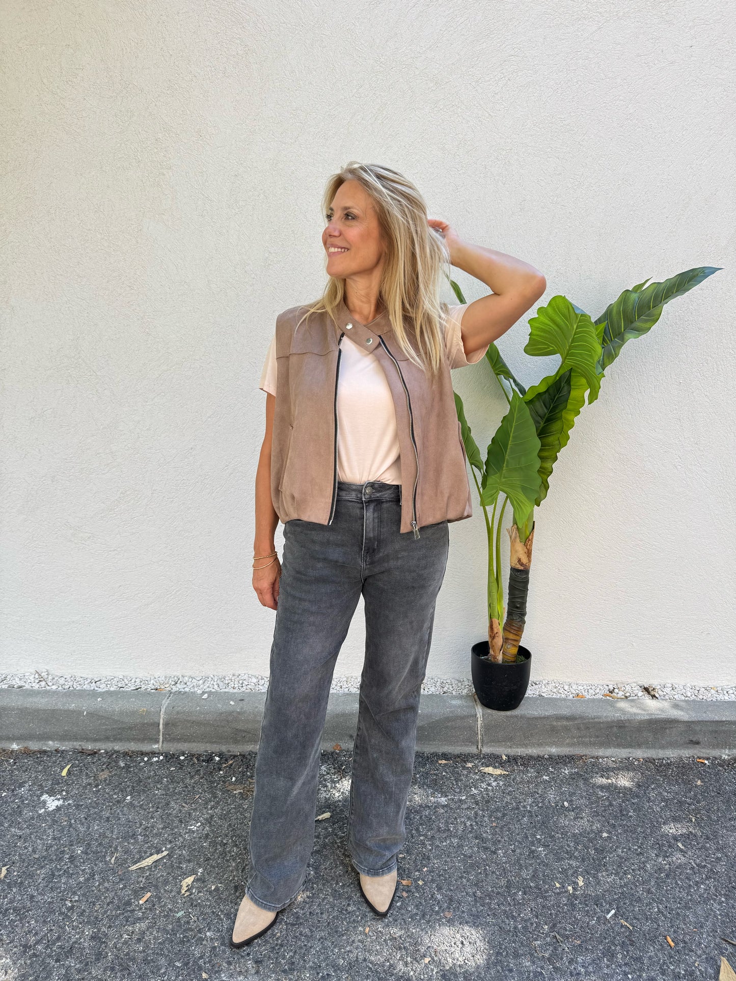 Jean gris coupe regular stretch