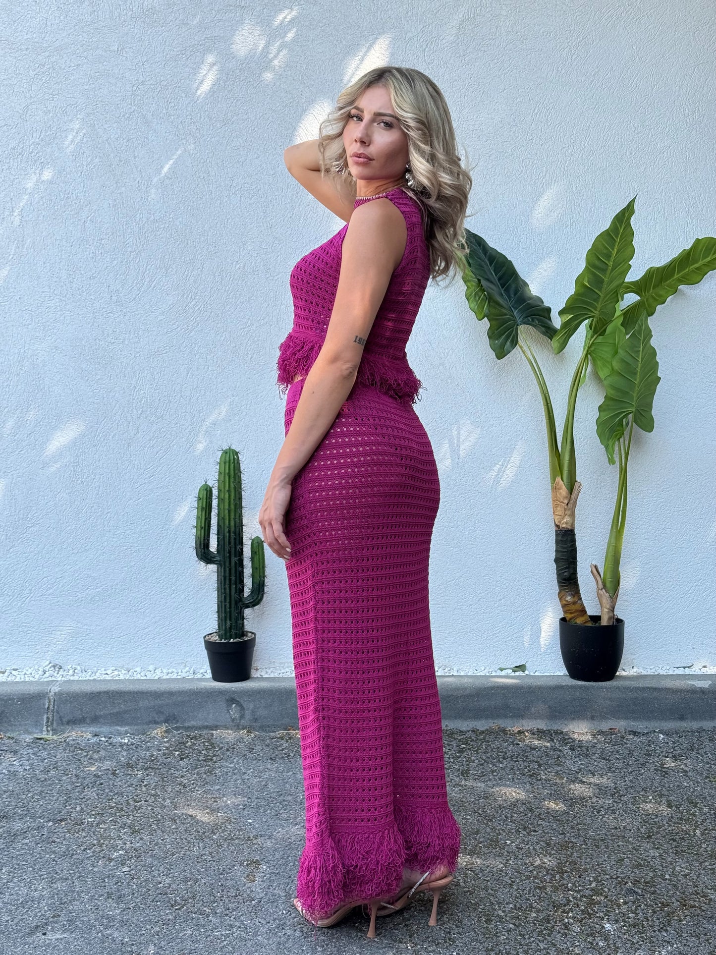 Ensemble Frangé Fuchsia