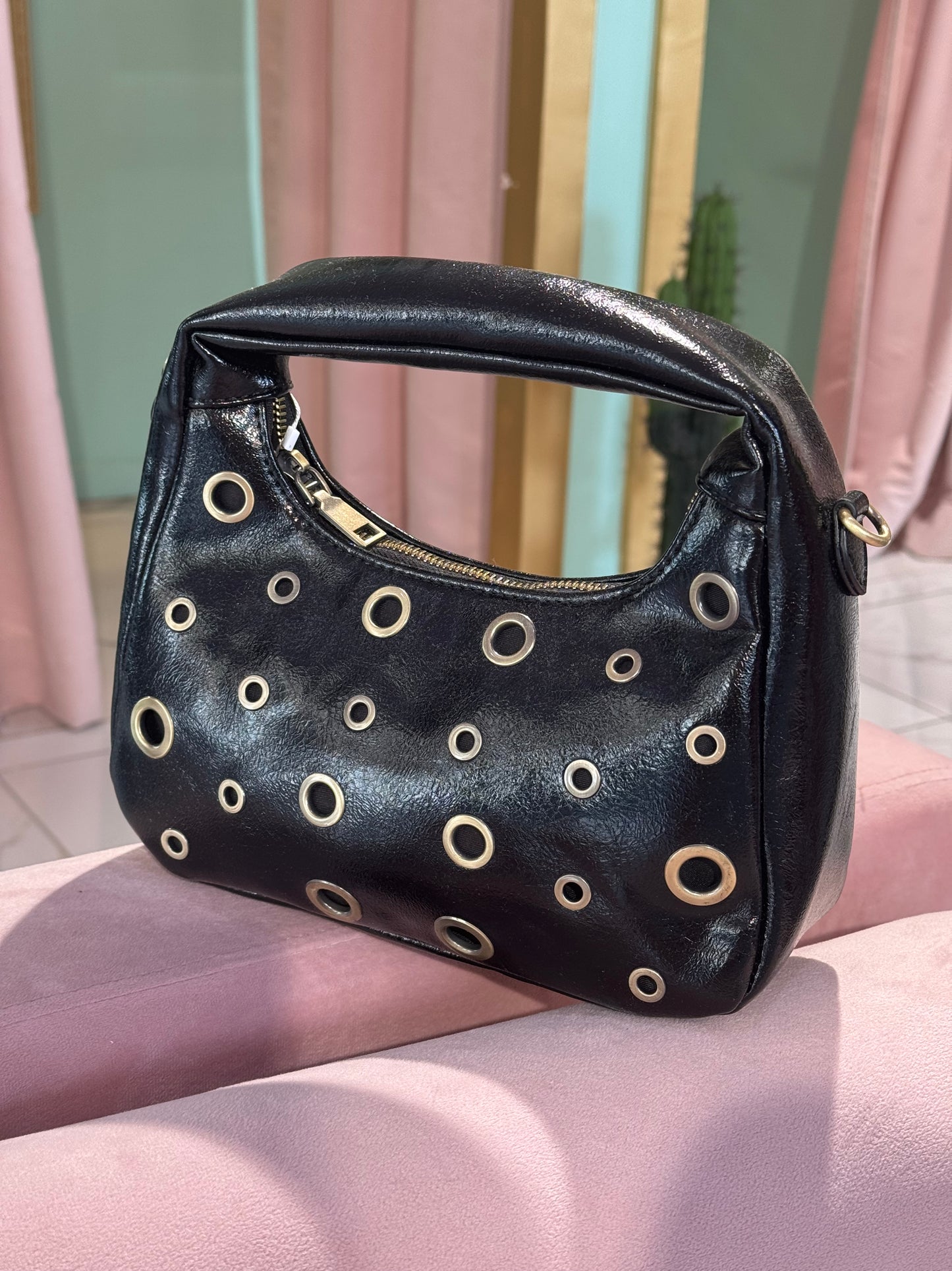 Sac boho à rivets- noir