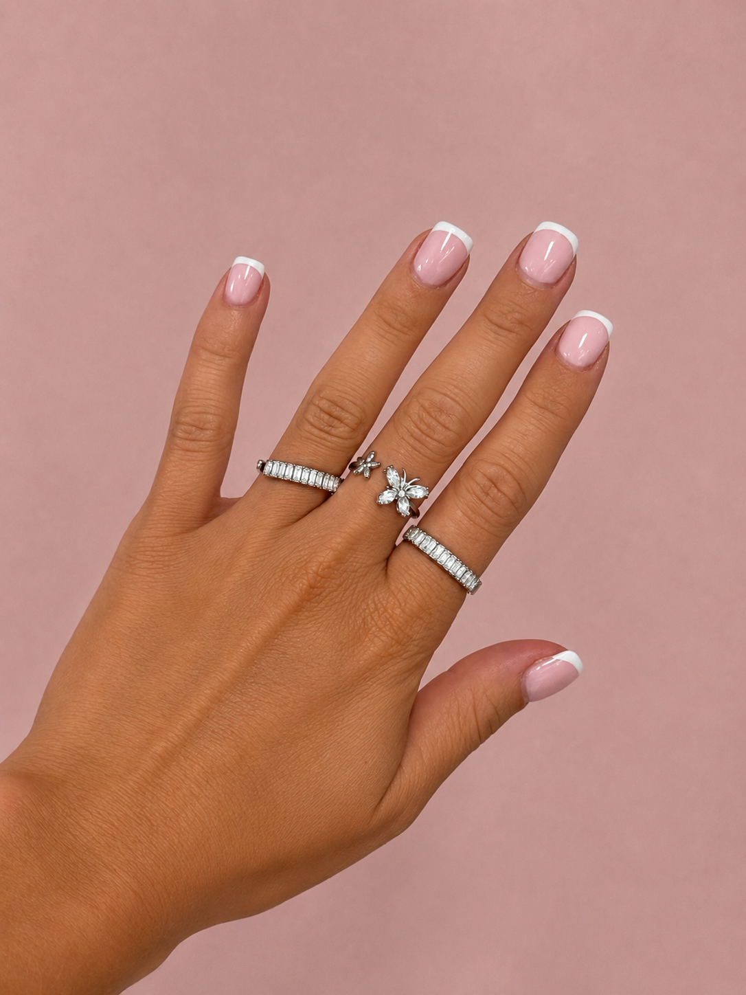 Bague papillon & fleur