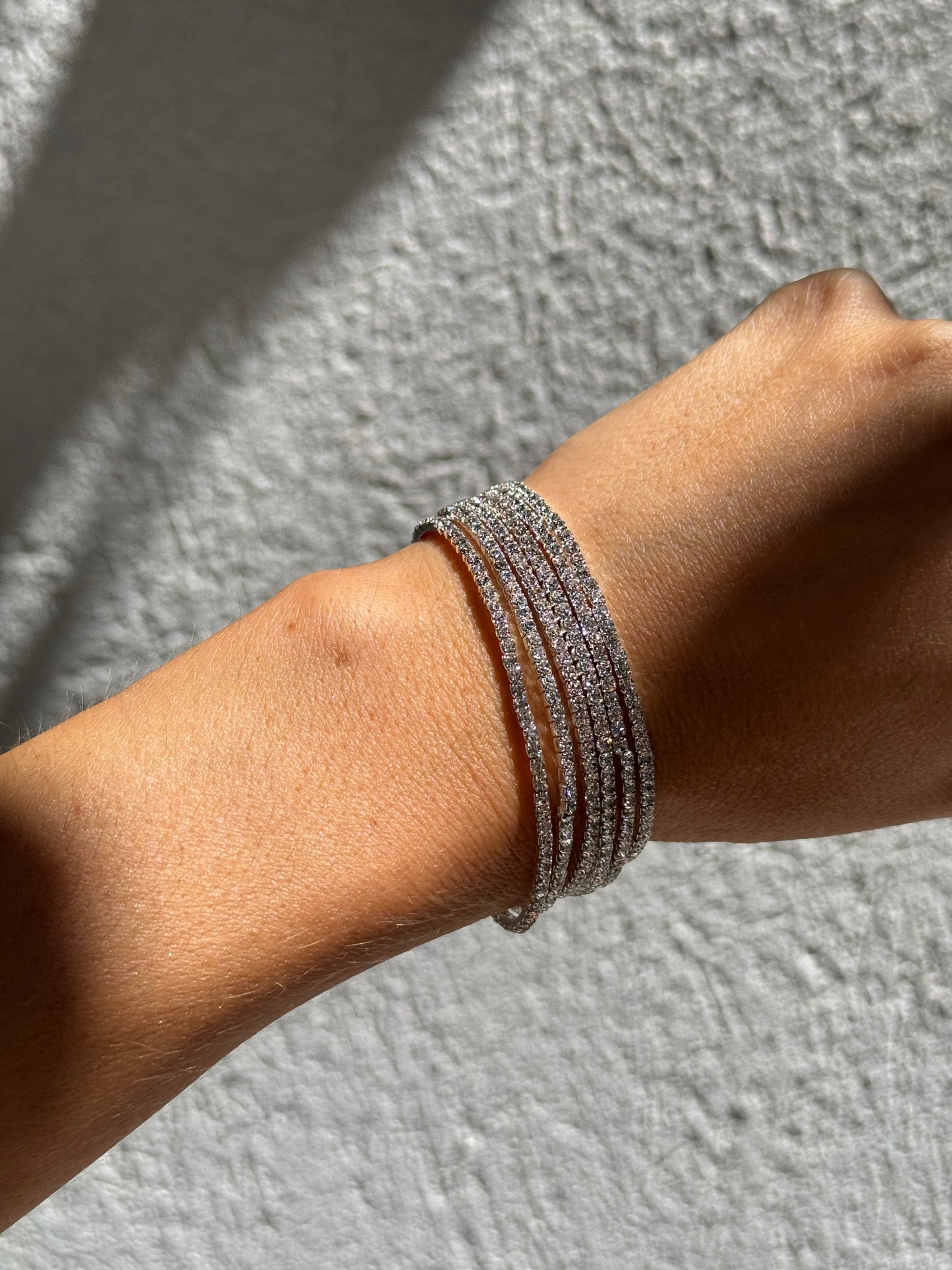 Bracelet strass ultra brillant ( lot de 6) coloris argent