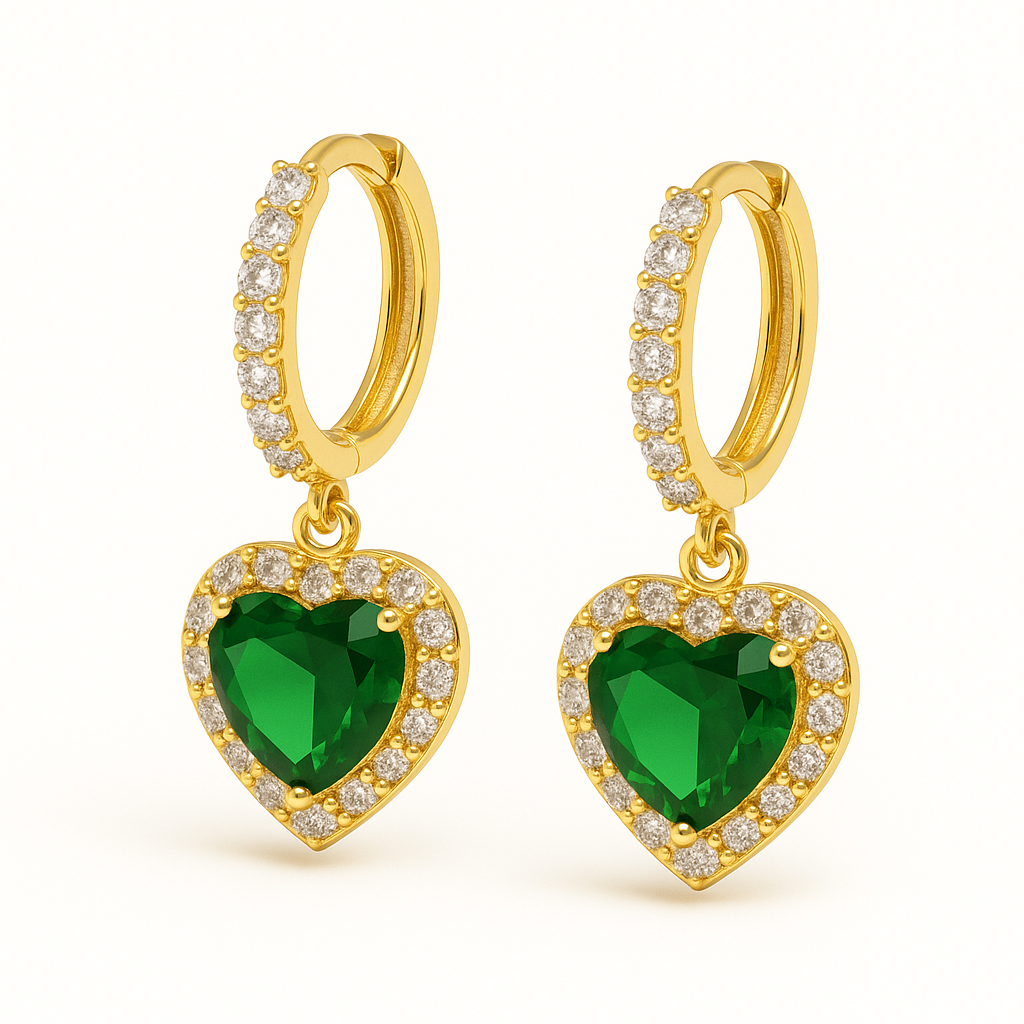 Bo gamme spacy cœur strass vert