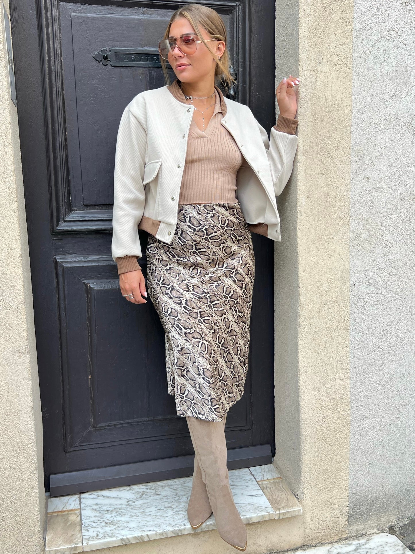 Top polo beige
