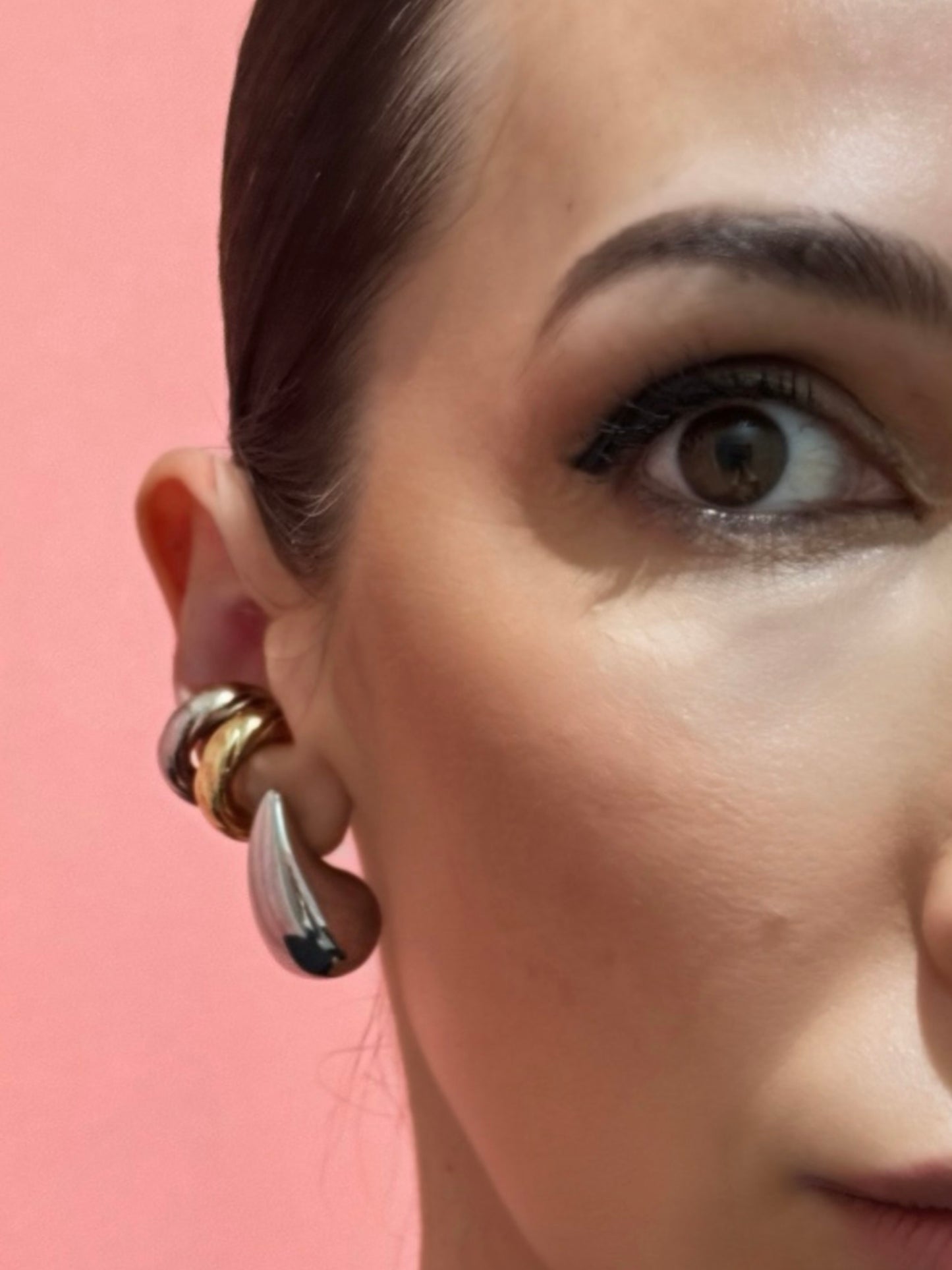 Bague d’oreille unisexe épai & vague argenté