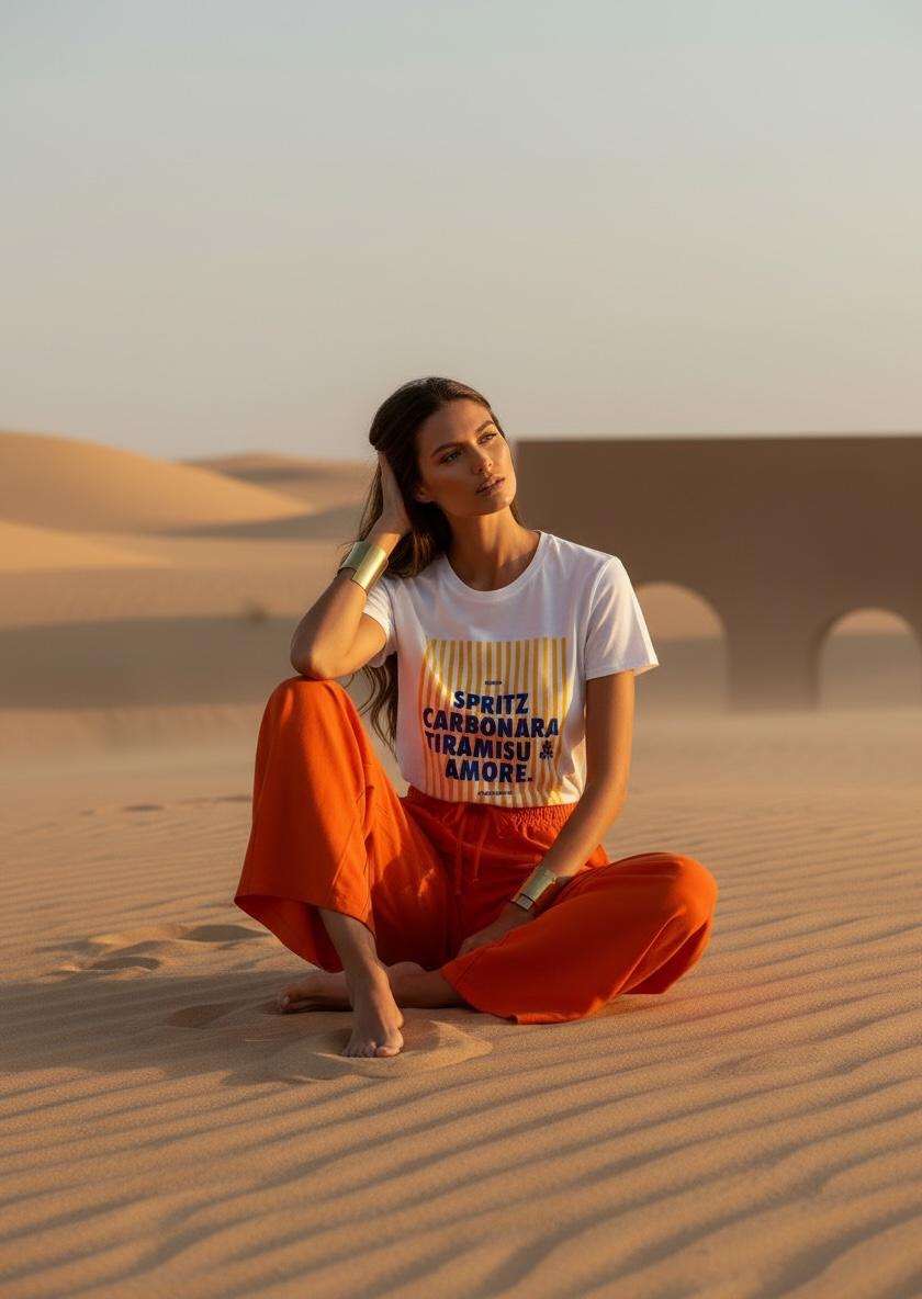 Pantalon fluide italien – orange