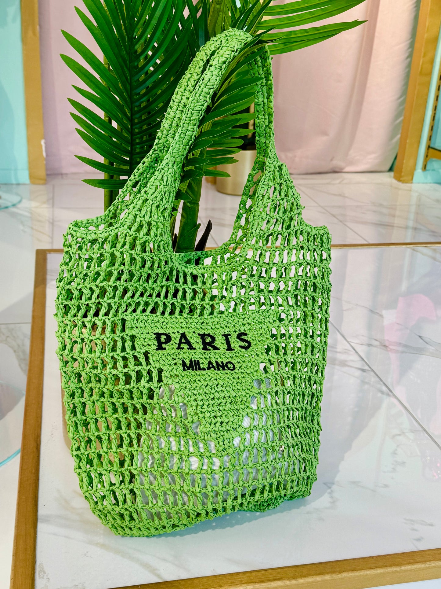 Sac d’été façon jute – Paris Milano vert