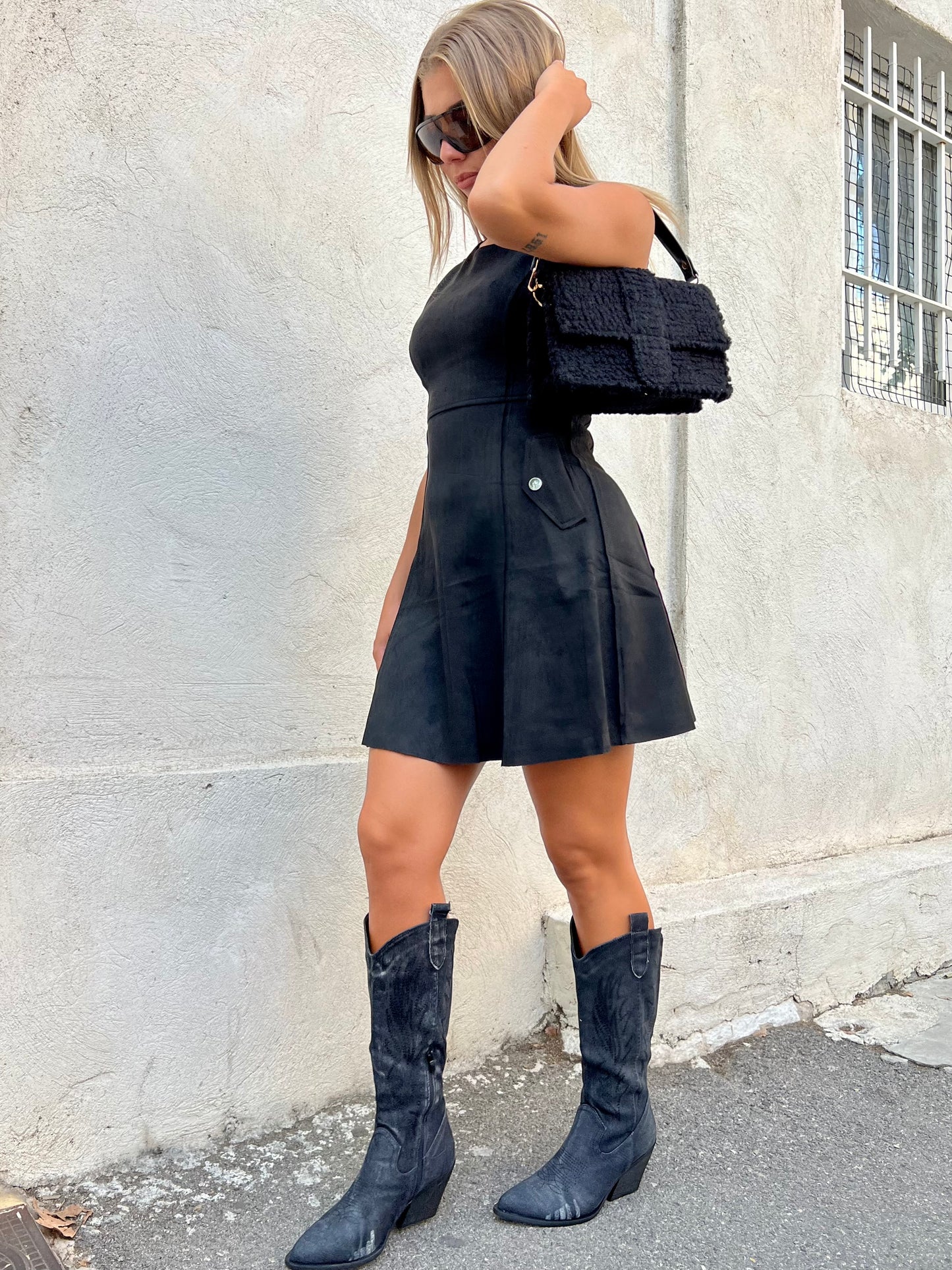 Sac dupe en bouclettes noir