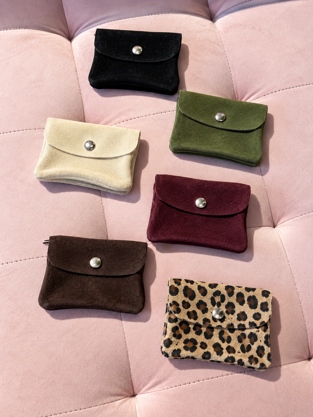 Porte monnaie en cuir nubuck