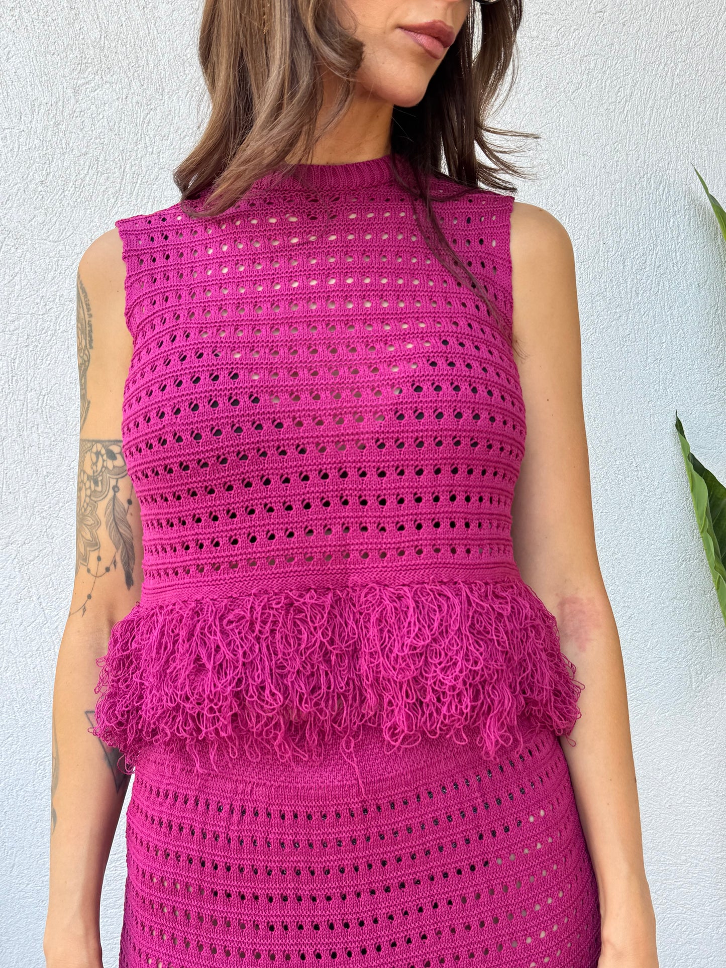 Ensemble Frangé Fuchsia