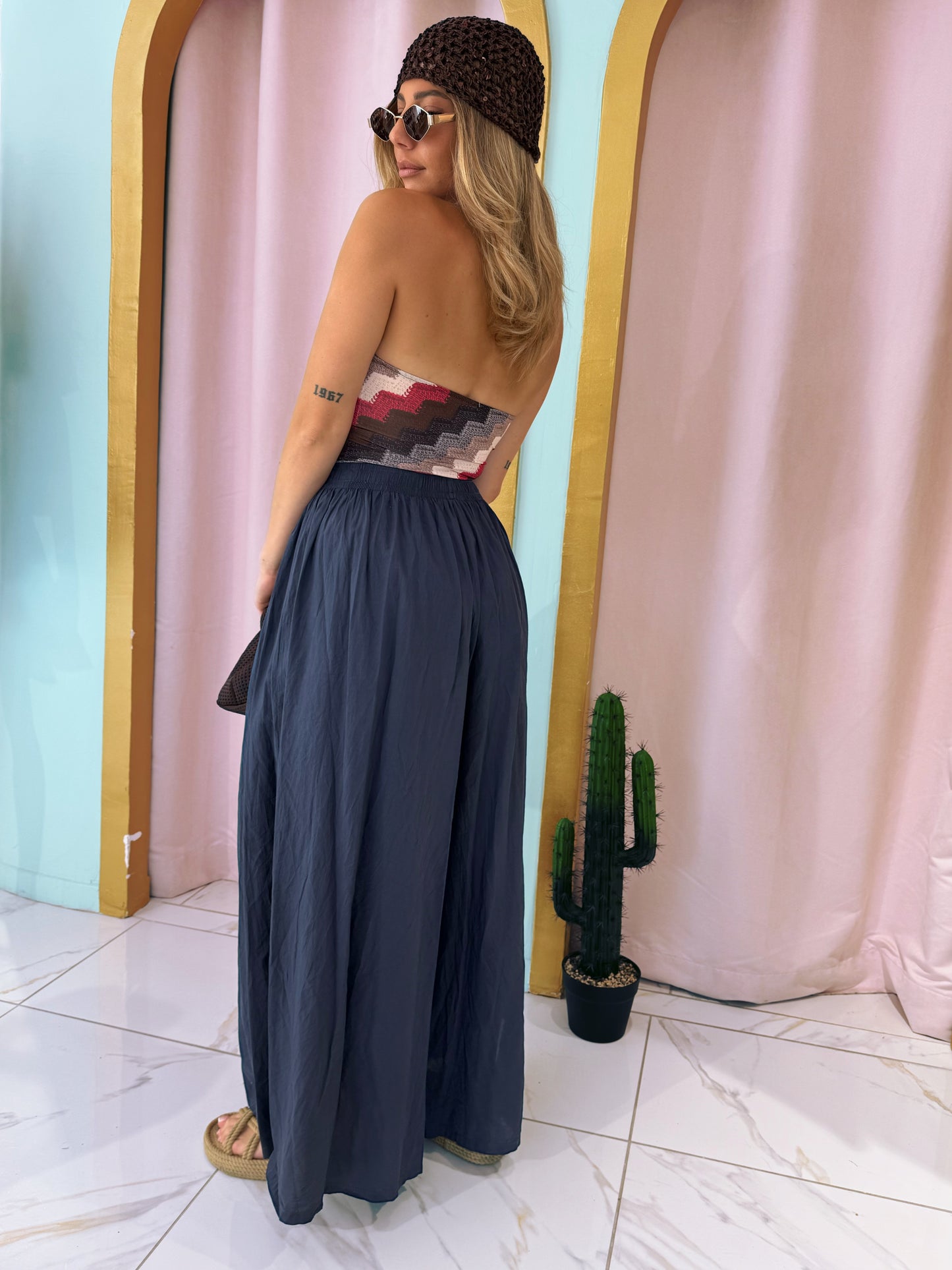 Pantalon jupe oversize - bleu marine