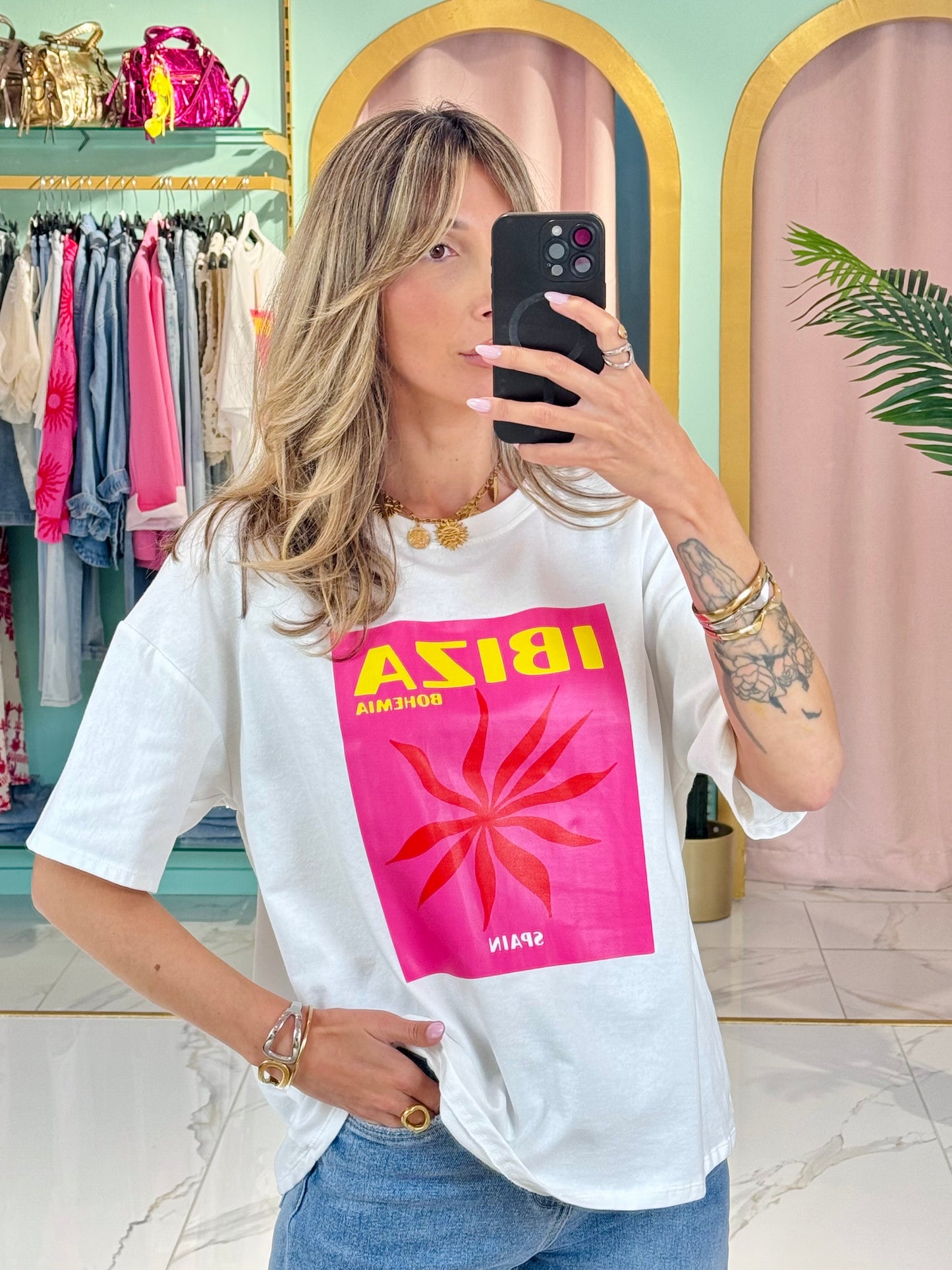 T-shirt imprimé Ibiza rose