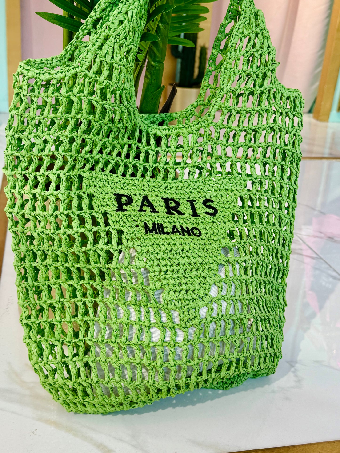 Sac d’été façon jute – Paris Milano vert