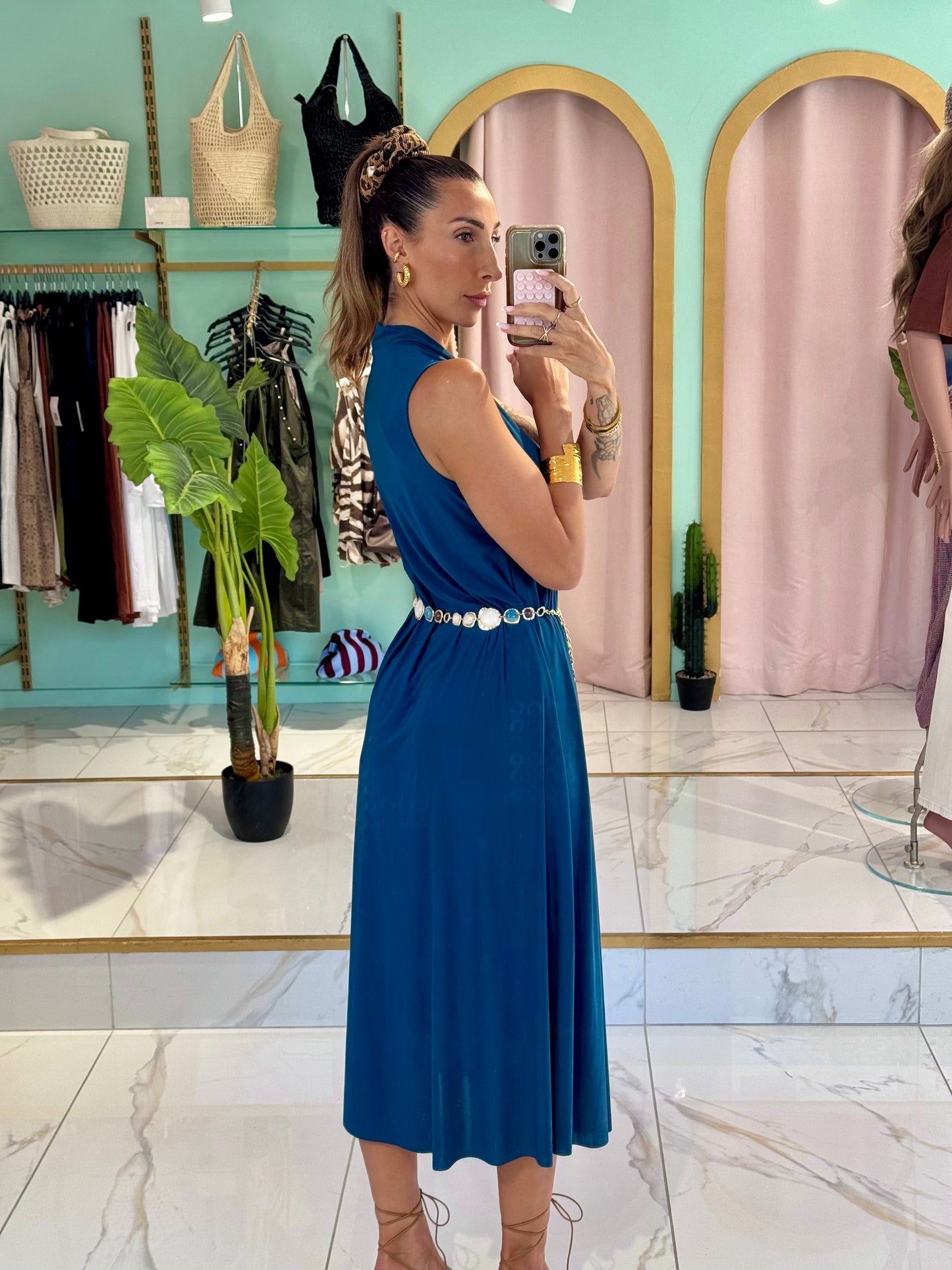 Robe longue unie matière confort -canard