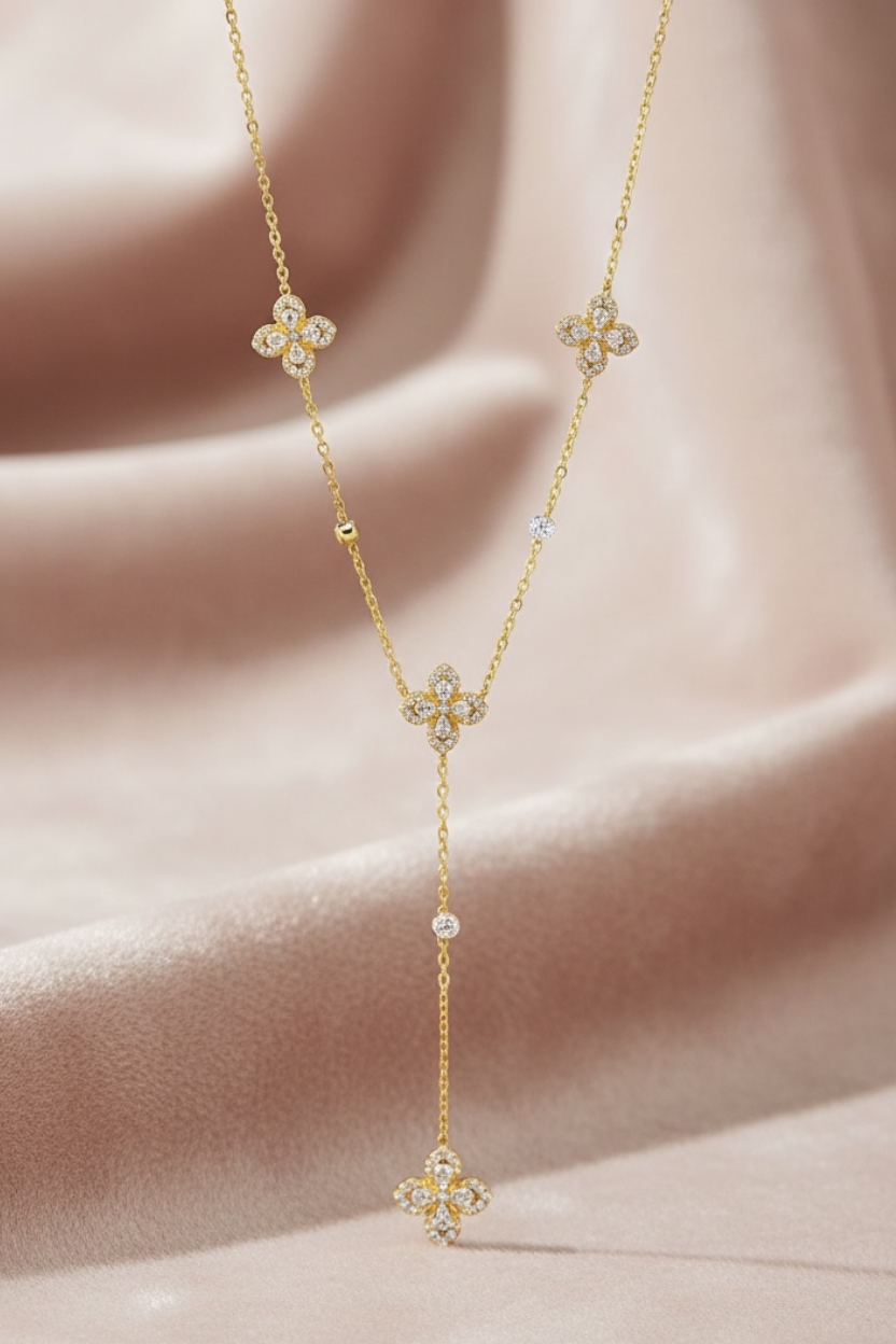 Collier lola fleurs strass